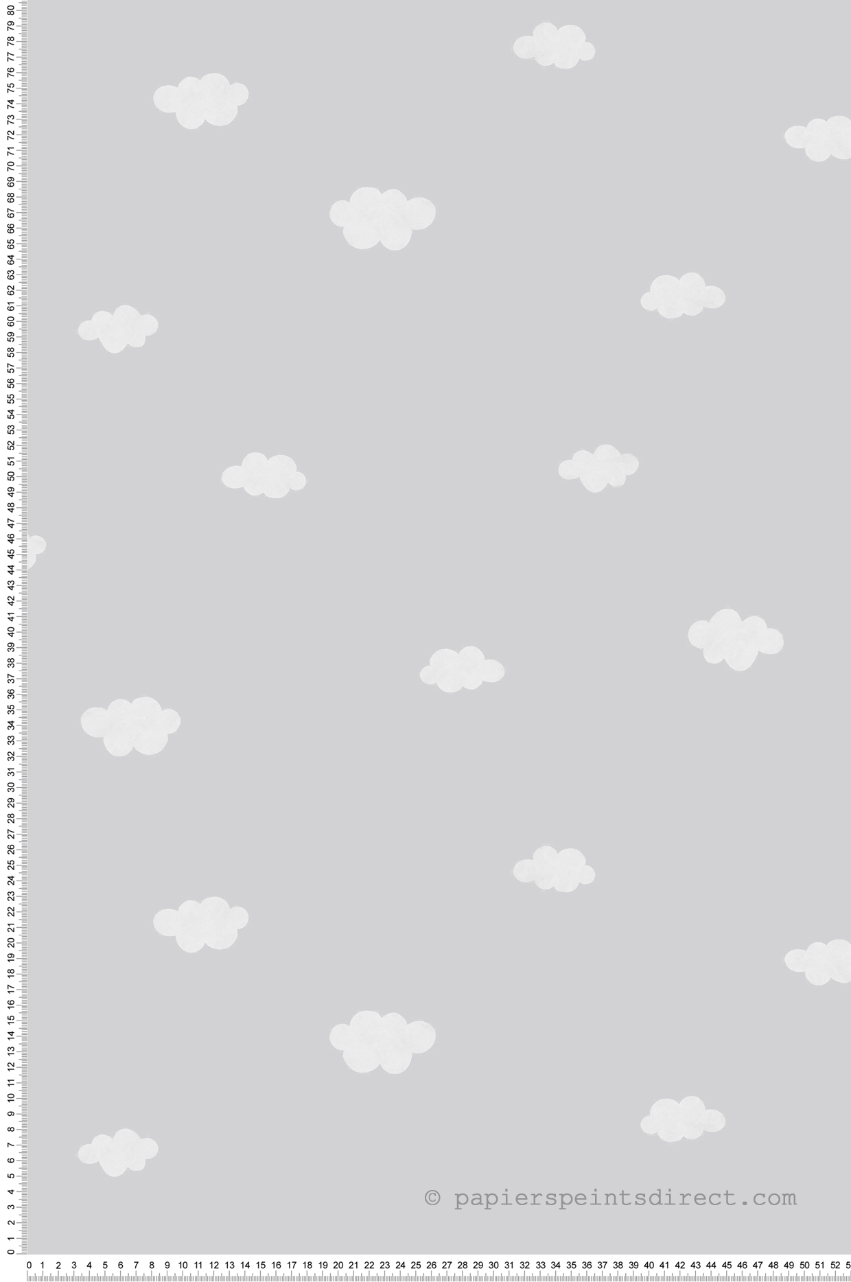 Papier peint Nuage Enfantin gris - Rose & Nino de Casadéco | Réf. RONI29759332