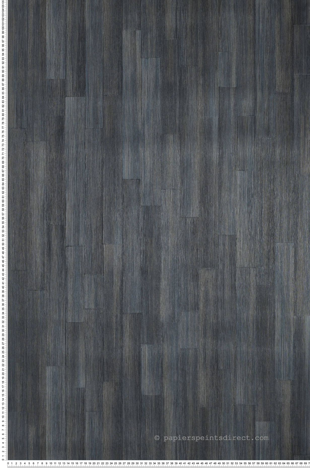 Papier peint Planche de Bois Sapelli bleu nuit noir - Végétal de Casamance | Réf. CAS-74865104