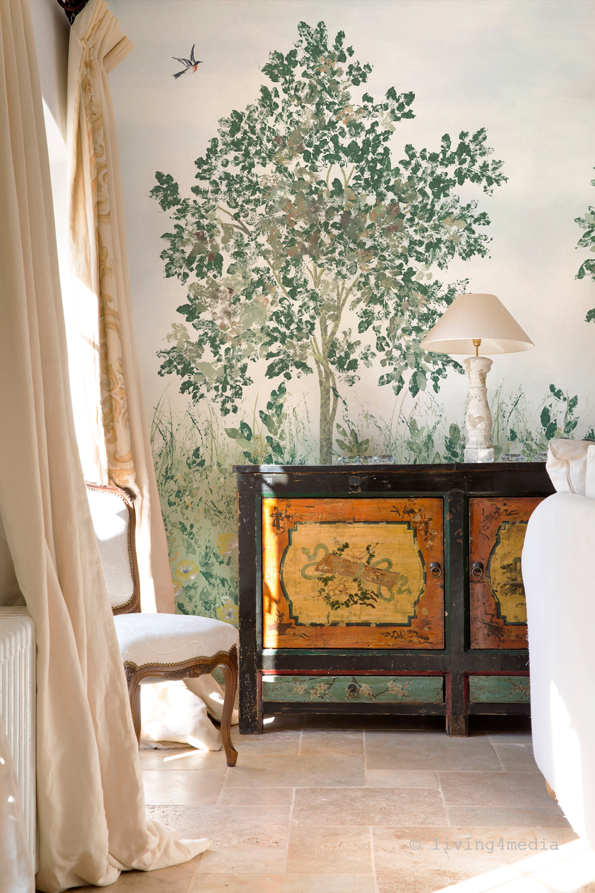 Papier peint panoramique Arbre Fresco Vert A+B - 1/2/3/4/5/6 - Isidore Leroy