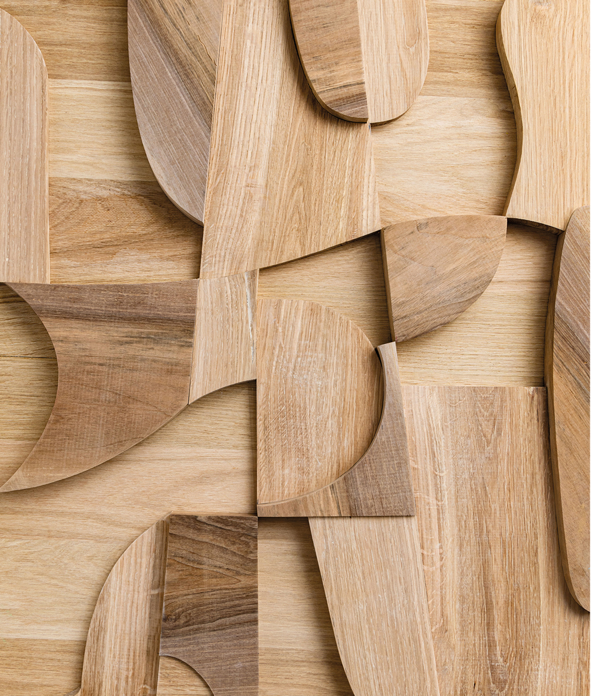 Papier peint panoramique Bois 3D Marqueterie marron S 212 X 250 - Reliefs de Casélio | Réf. RLF106192025