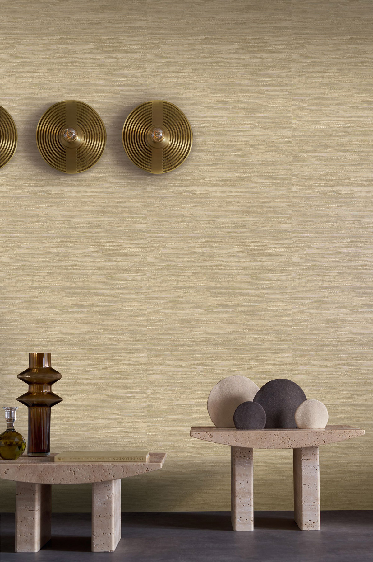 Papier peint Faux Uni Tissage Tatami beige - Le Jacquard de Casamance | Réf. CAS-C75342446