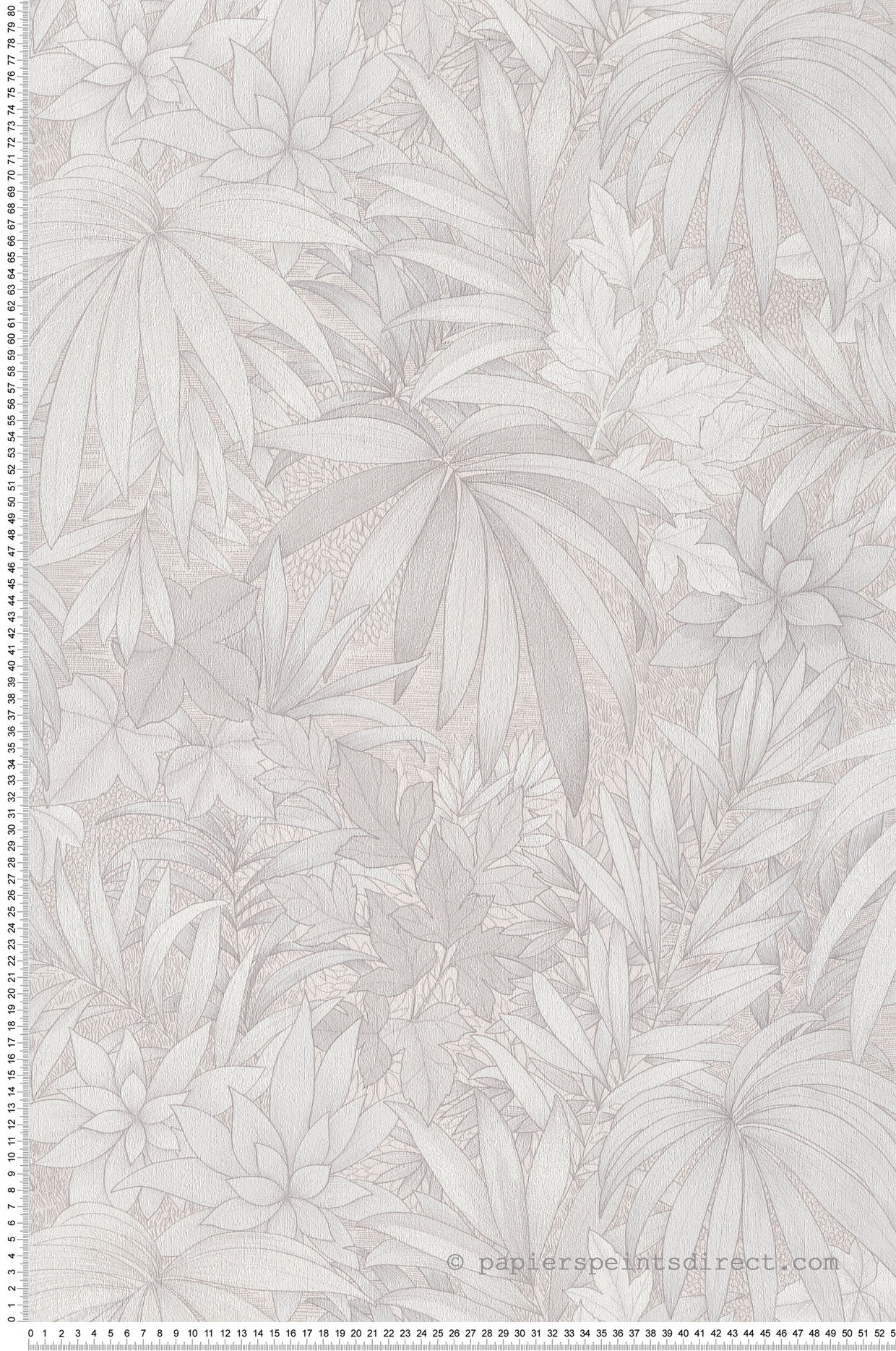 Papier peint Jungle Fleurie argenté écru - Allure de Lutèce | Réf. LTC-AL26240