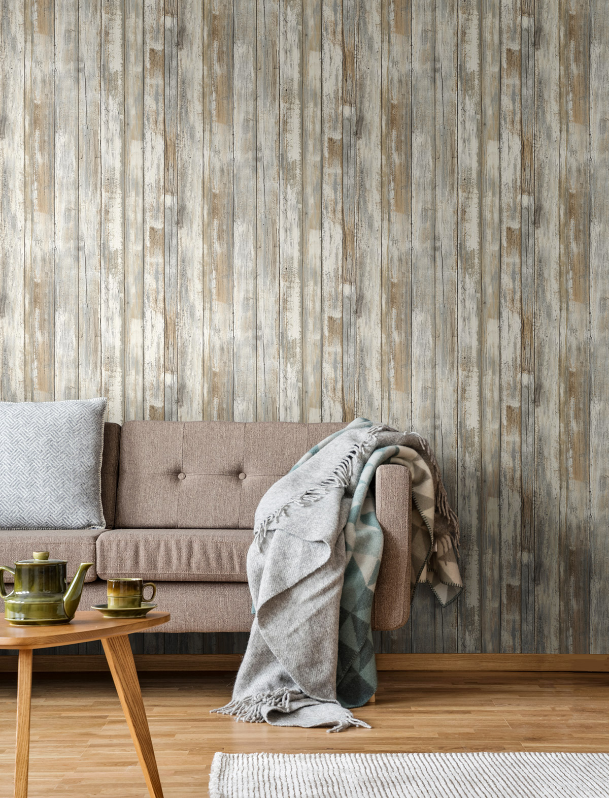 Papier peint adhésif Planche Bois Wood grège - Les Adhésifs de Lutèce | Réf. LTC-RMK9050