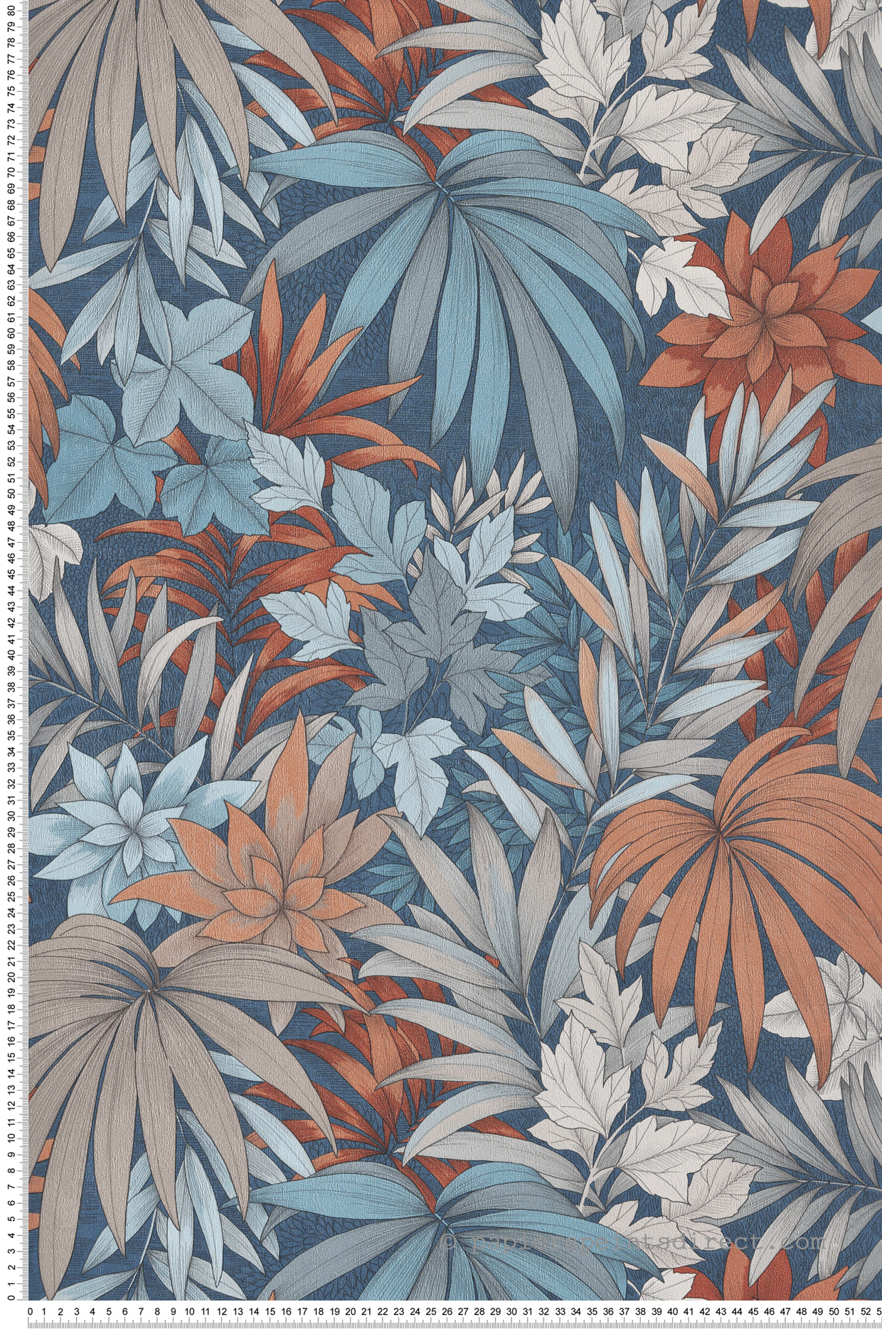 Papier peint Jungle Fleurie bleu terracotta - Allure de Lutèce | Réf. LTC-AL26241