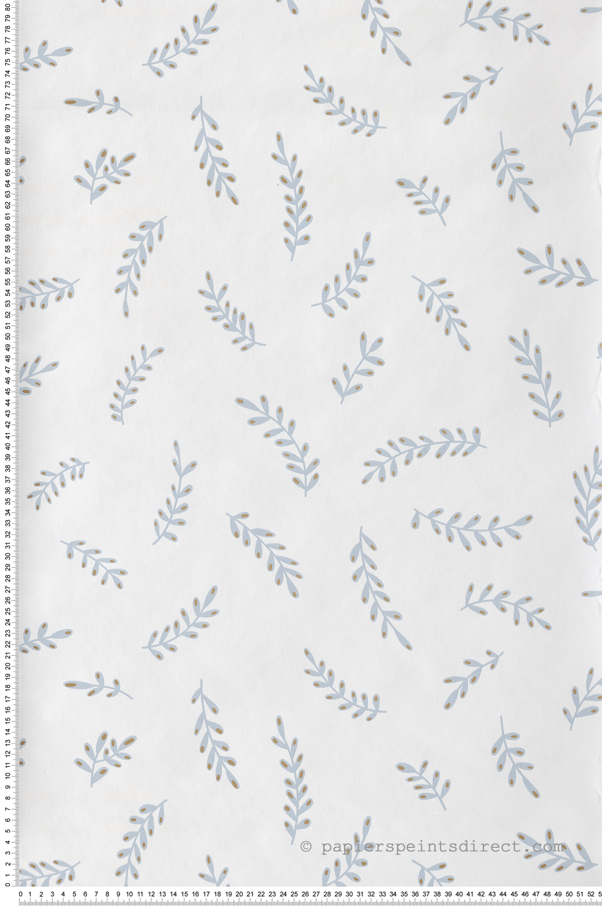 Papier peint Feuille Iris bleu fumée doré - Essentiel de Casélio | Réf. ETL103096005