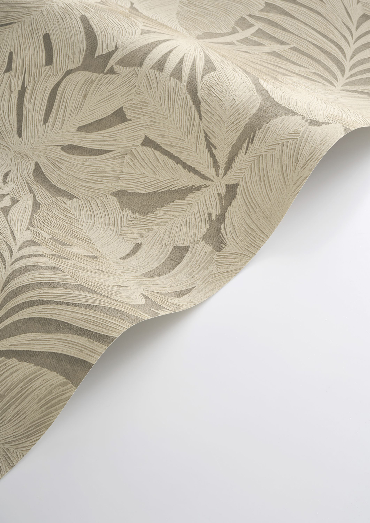 Papier peint Palmes Gravure Granada beige lin - Vegetals de Casadéco AMBV| Réf. VEGE86431441