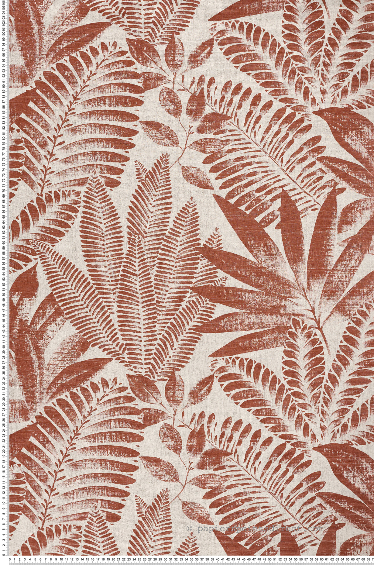 Papier peint Feuillages Aloes terracotta - Karabane de Casamance | Réf. CAS-75183682