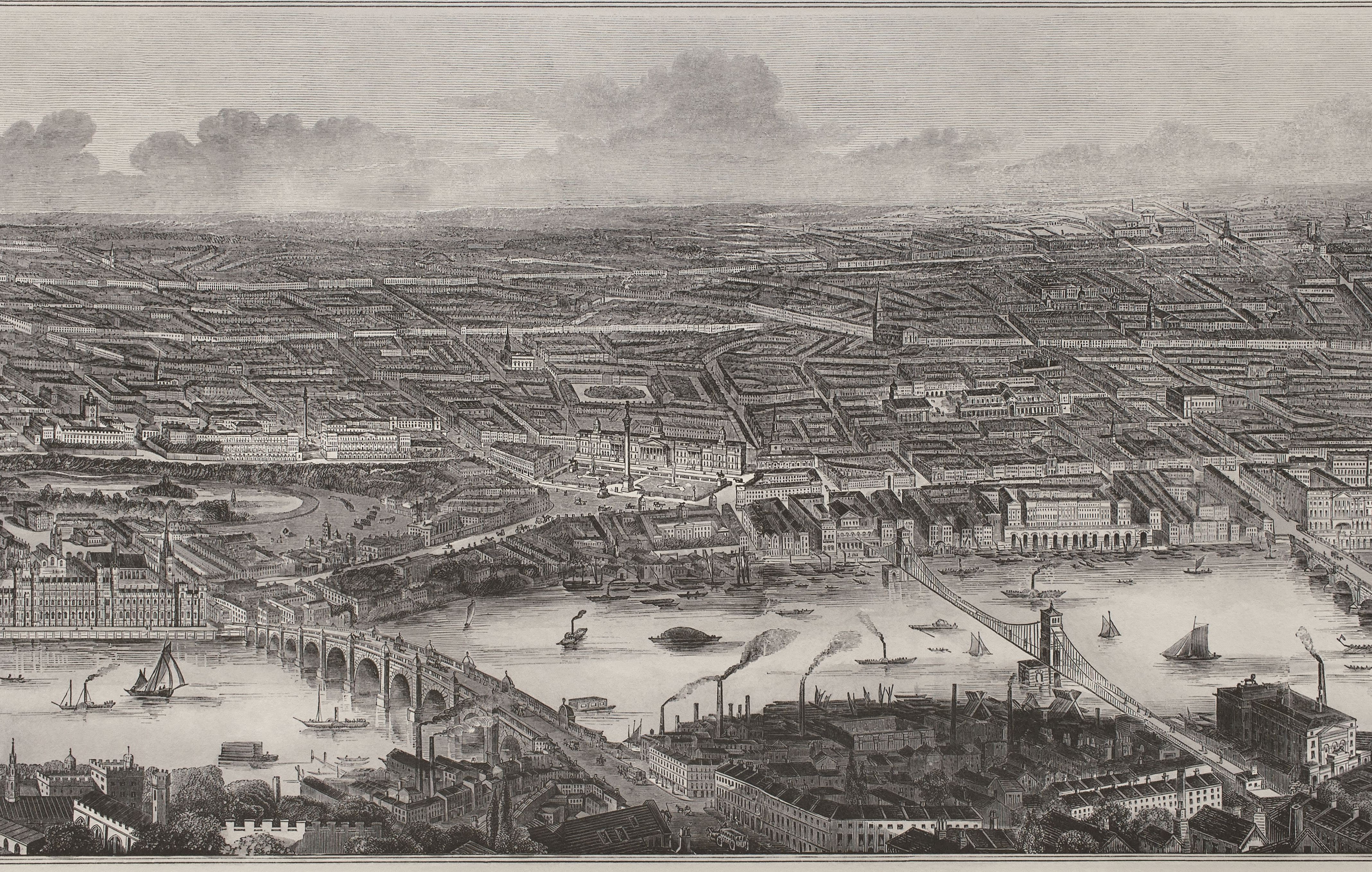 Bord de la Tamise noir et blanc - Painted Papers de Little Greene