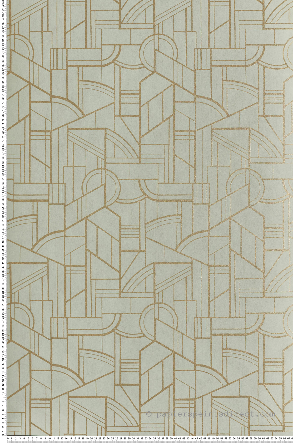 Papier peint Forme Cinétique céladon doré - Faubourg des Lumières de Casamance | Réf. CAS-76292854