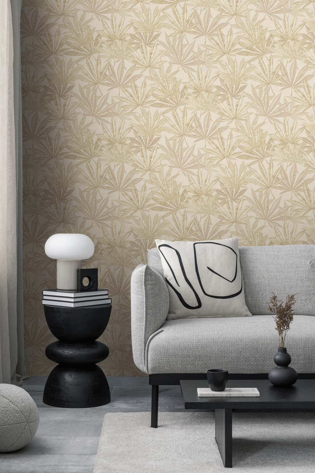 Papier peint Feuilles Sauvages beige sable - Metropolis Michalsky 6 de Livingwalls AMB2 | Réf. AS-399843