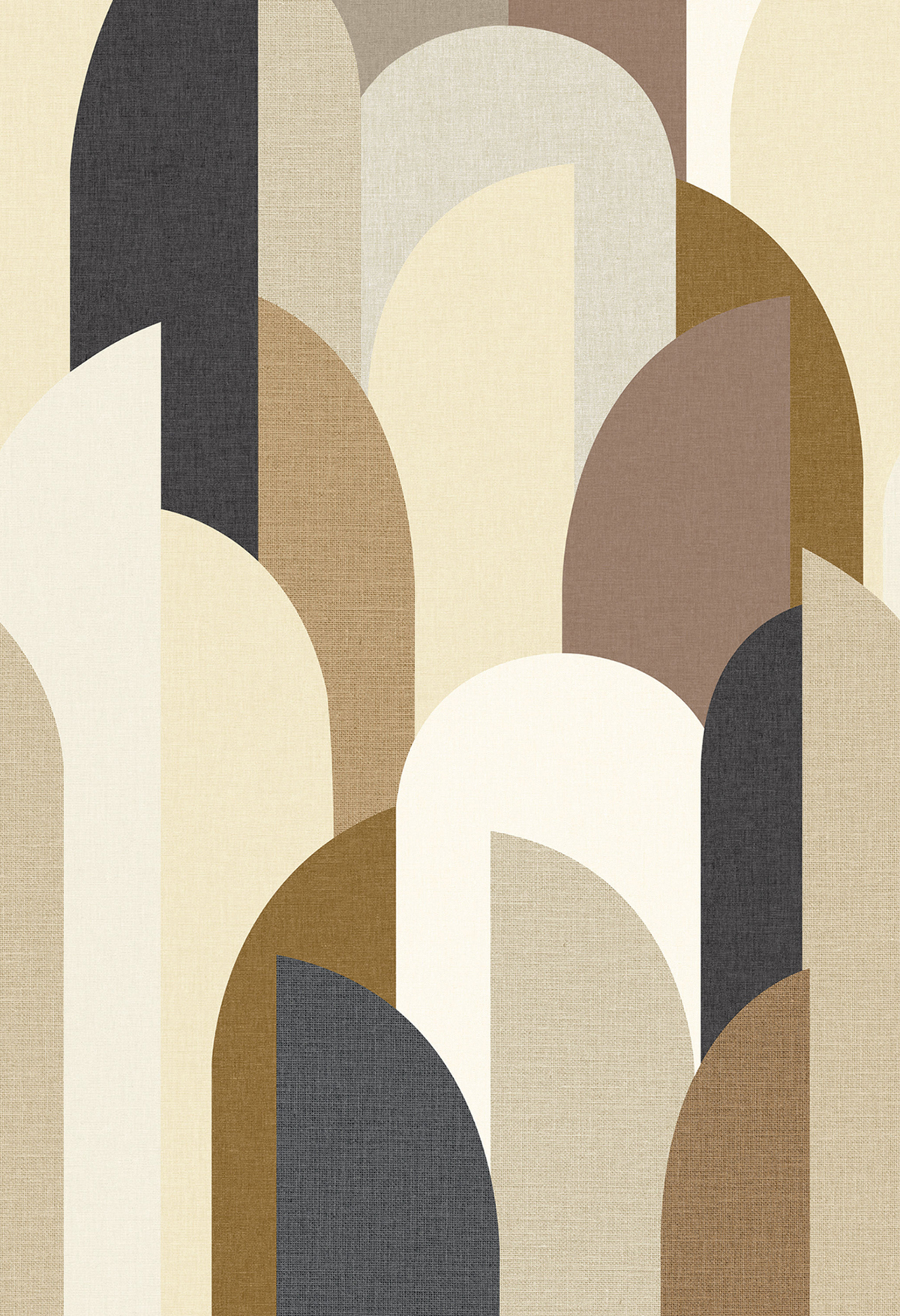 Papier peint panoramique Arche en Tissu Graphique beige L 212 X 310 - Reliefs de Casélio | Réf. RLF106291027