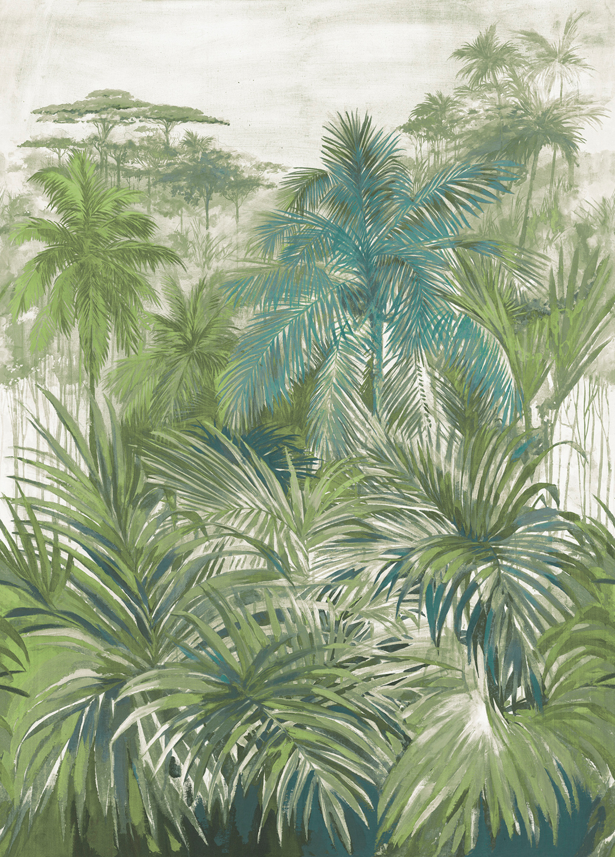 Papier peint panoramique Jungle Selva vert - Panorama 2 de Lutèce | Réf. LTC-PAN1453C