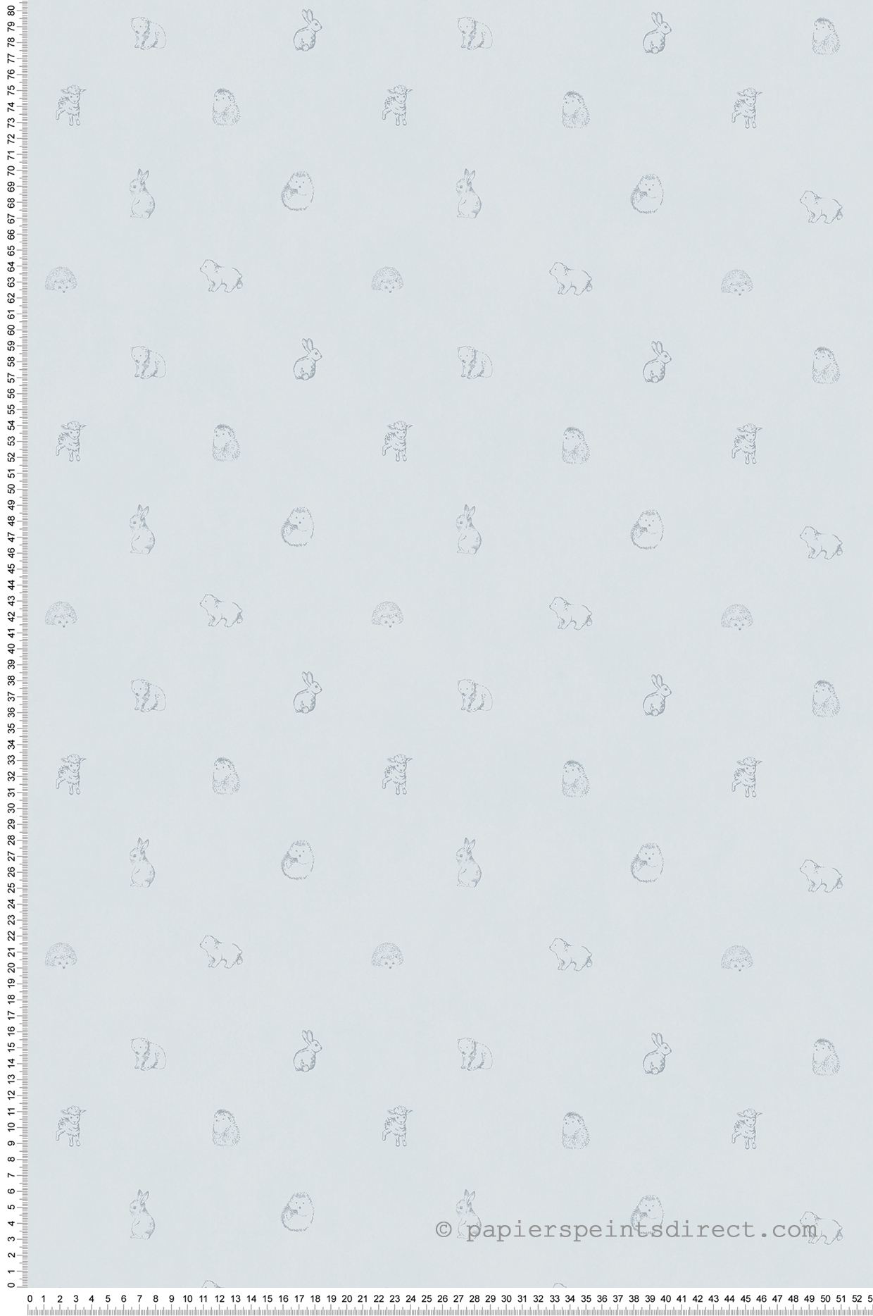 Papier Peint Petits Animaux bleu - Tartine et Chocolat de Lutèce  | Réf. LTC-36200101