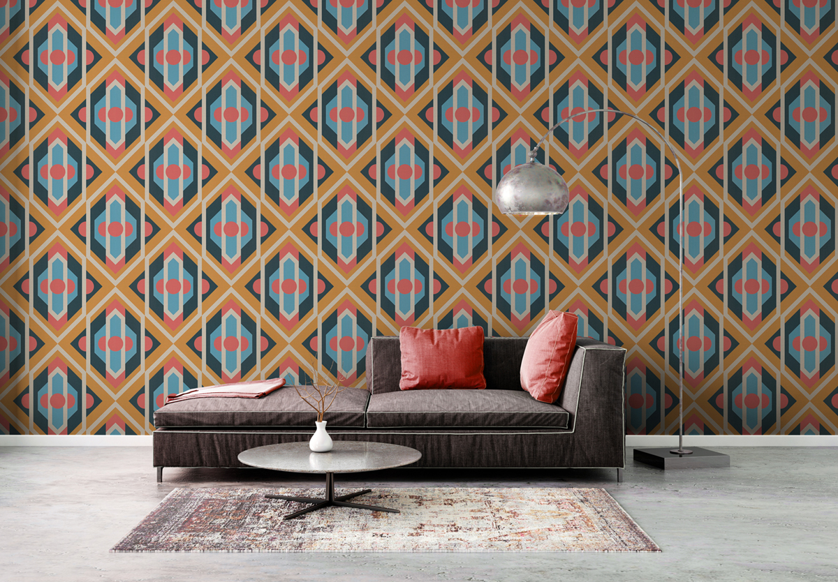 Papier peint Géométrique Vintage multicolore - Retro Chic d'A.S. Création | Réf. AS-395314
