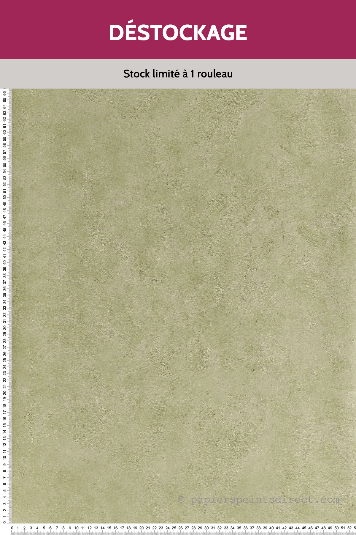 Papier peint Destockage - Effet Béton Vert Doux - Patine