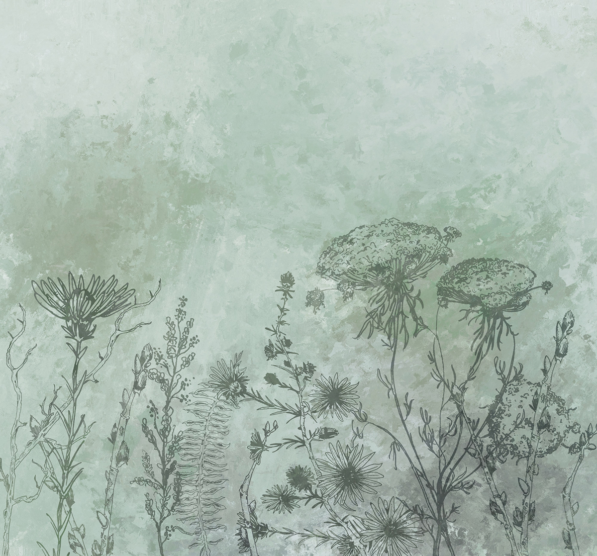 Papier peint panoramique Floral Whiff - Papier Peint Komar INK