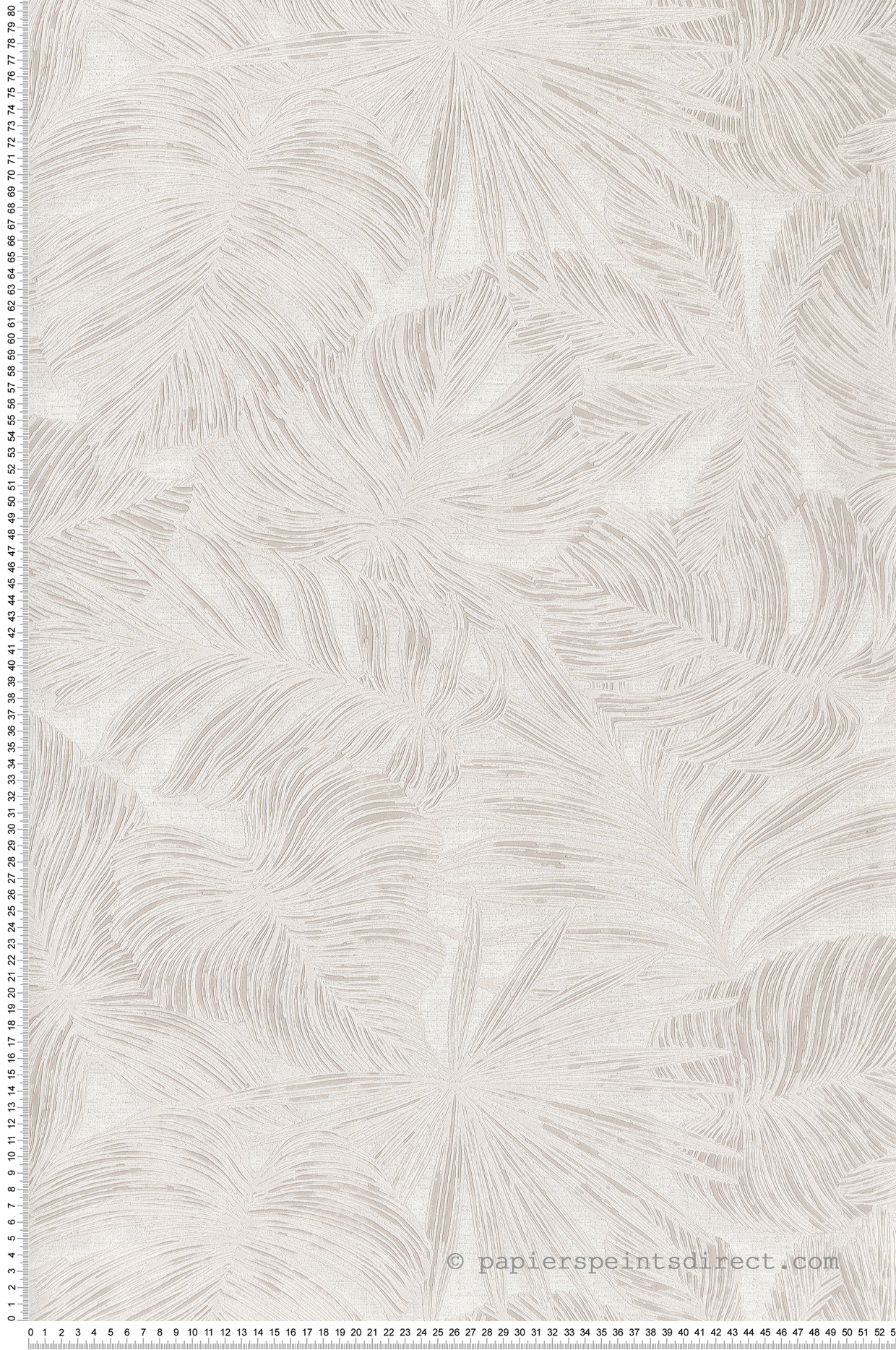 Papier peint Palmes Gravure Granada gris clair - Vegetals de Casadéco | Réf. VEGE86431252