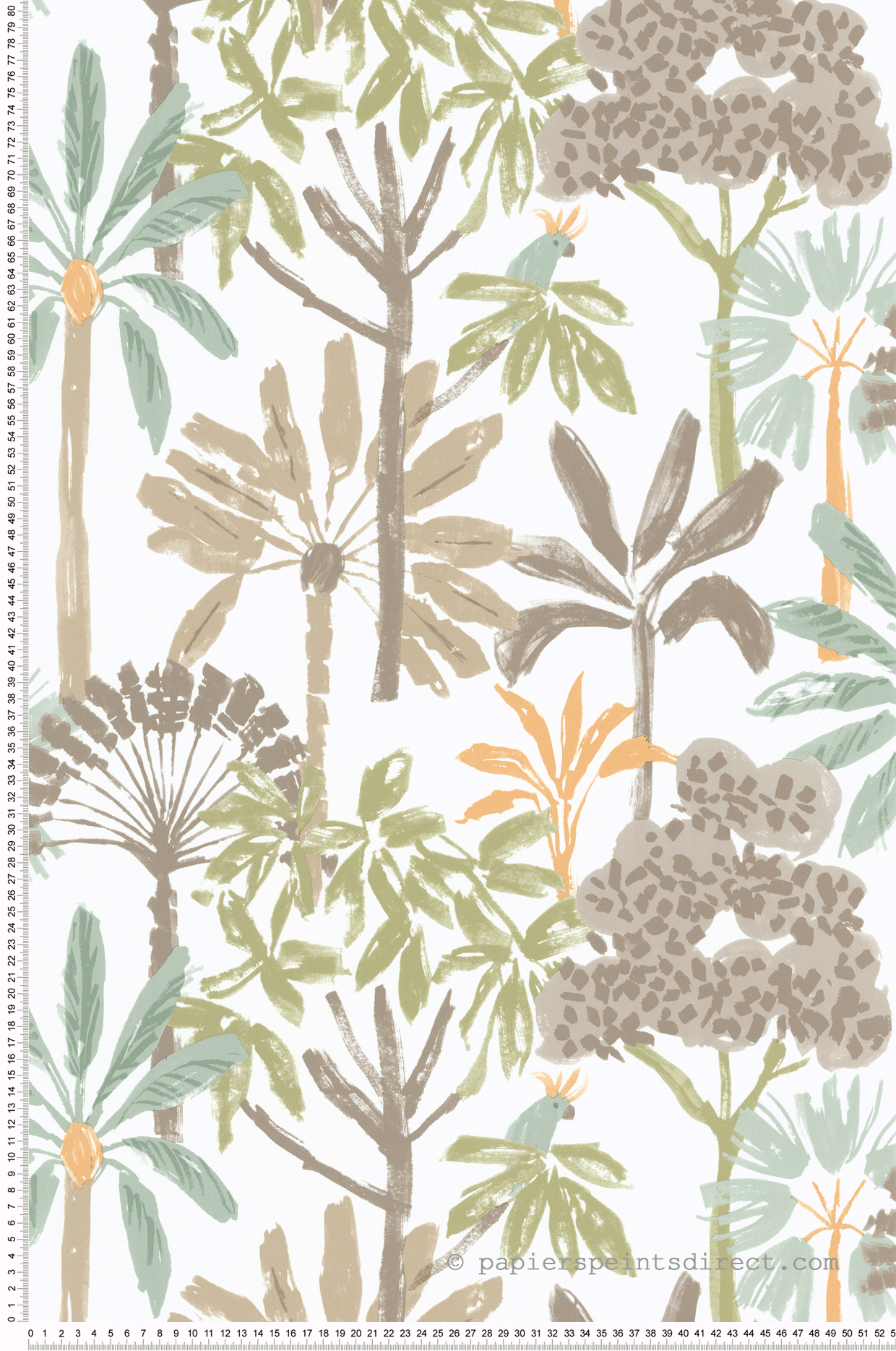 Papier peint Jungle Enfantin Palmeraie taupe vert - Les Aventures de Lutèce | Réf. LTC-36240407