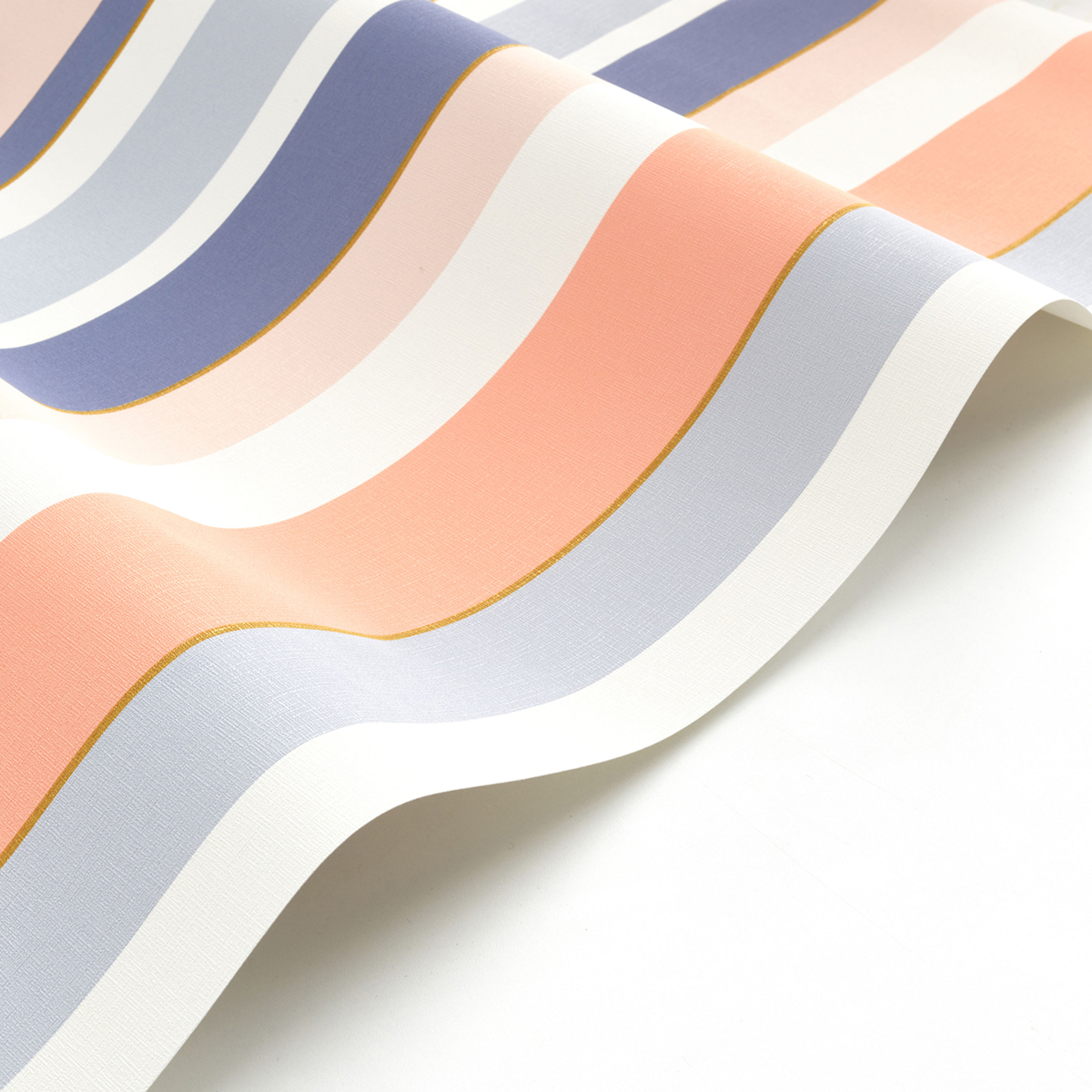 Papier peint Rayure Venice Beach indigo pêche doré - California de Casadéco | Réf. CALF88837474