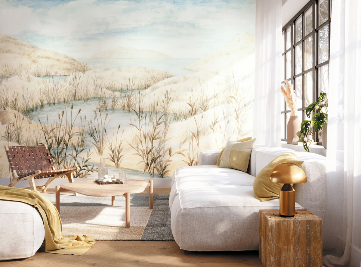 Papier peint panoramique Paysage Chemin Côtier L beige 400X310 - Sentier des Dunes de Casadéco | Réf. SENT200971212