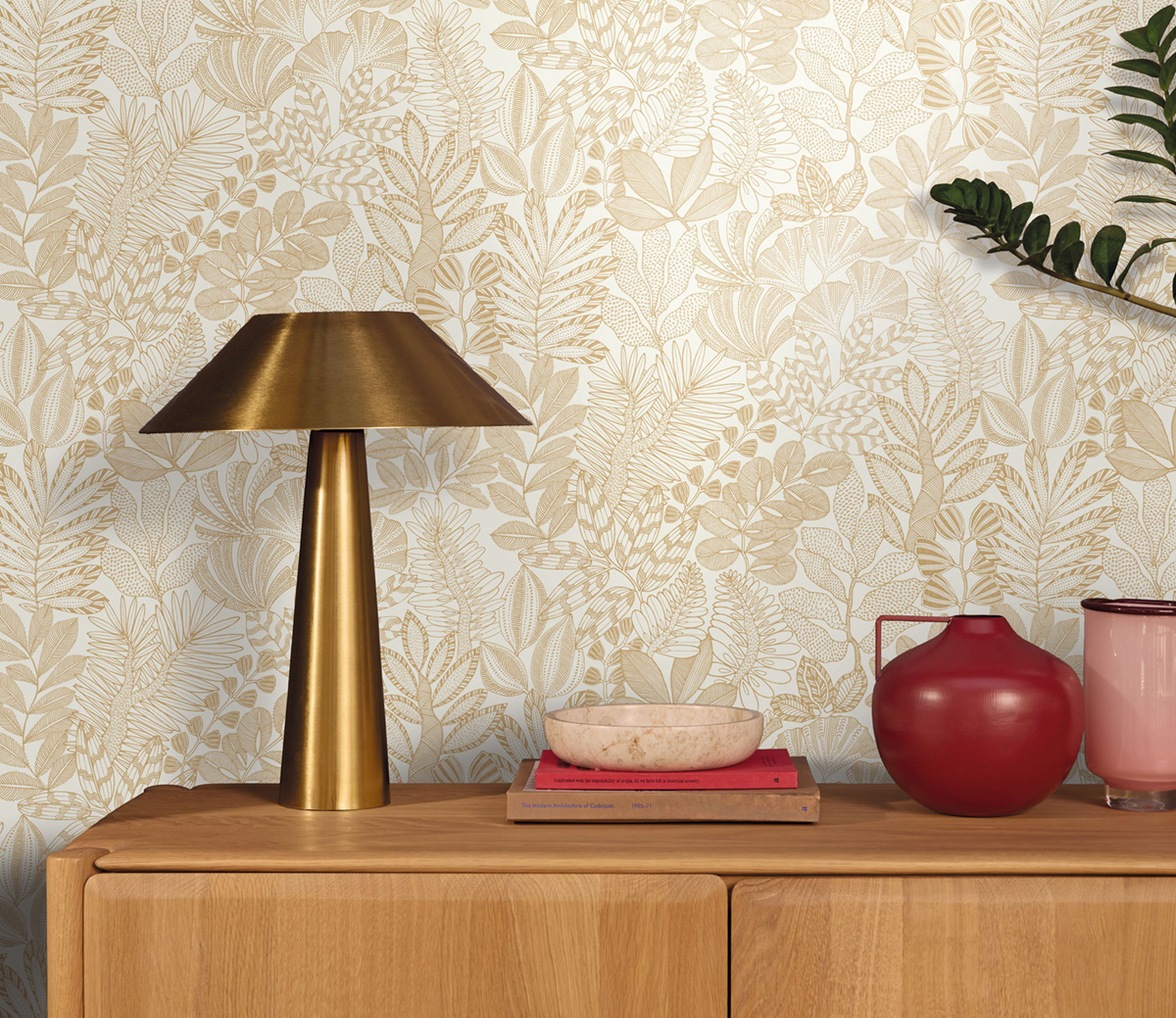 Papier peint Golden Jungle blanc doré - Moonlight 3 de Casélio | Réf. MNL3107160287