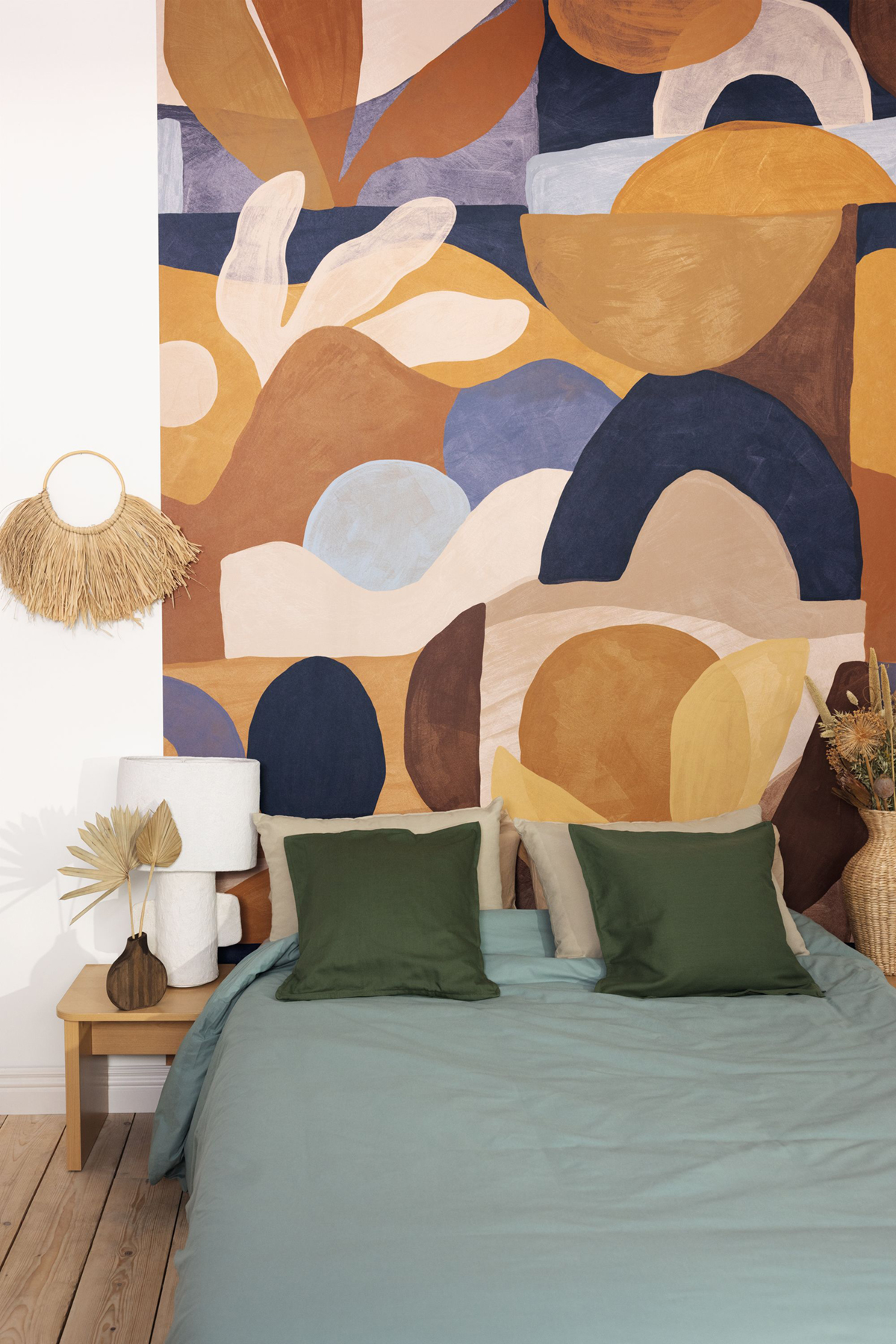 Papier peint panoramique Graphique Grandiose camel bleu L 200x310 - XXL de Casélio | Réf. XXL104592062