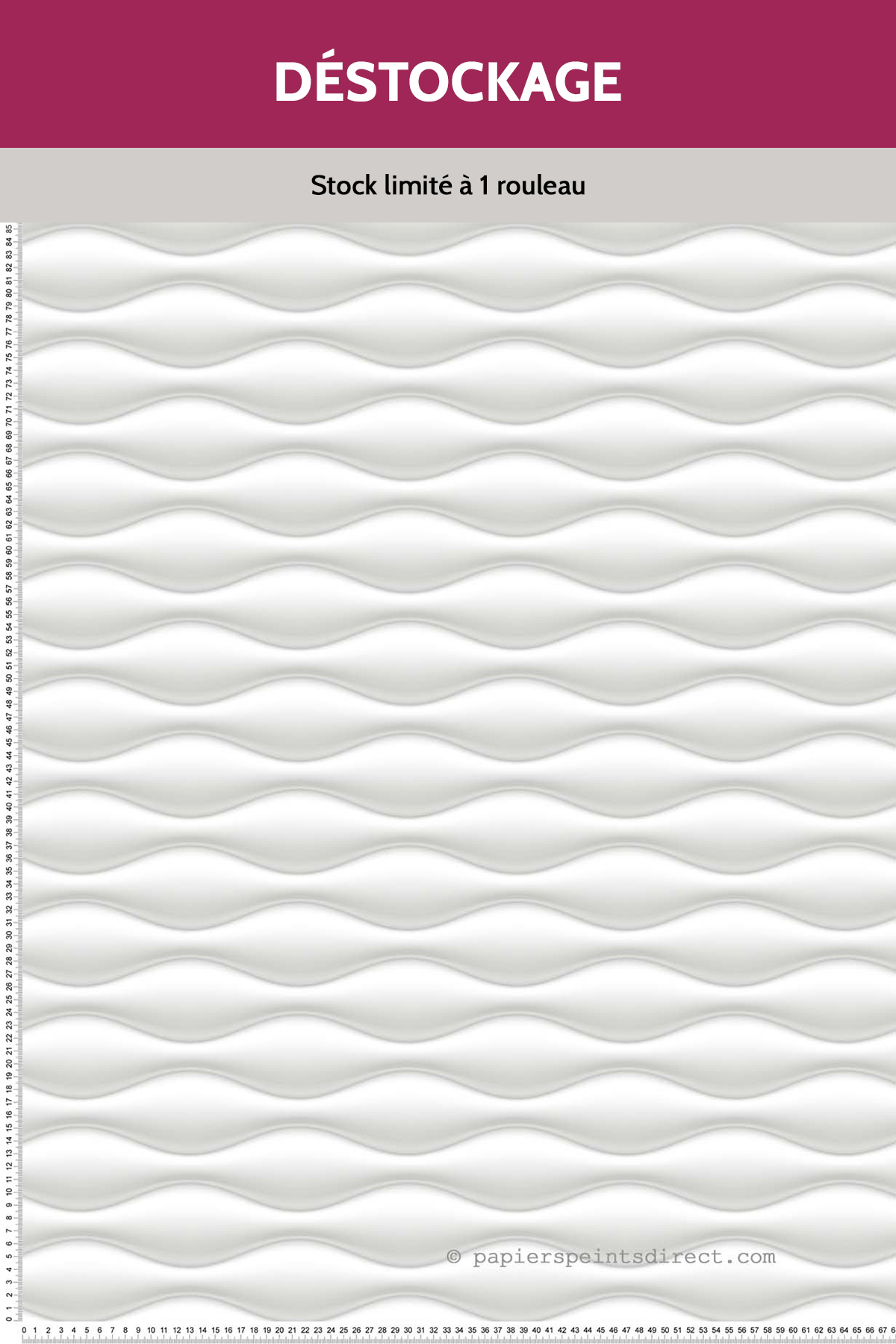 Papier peint Destockage - Vague blanche - 3D Wall