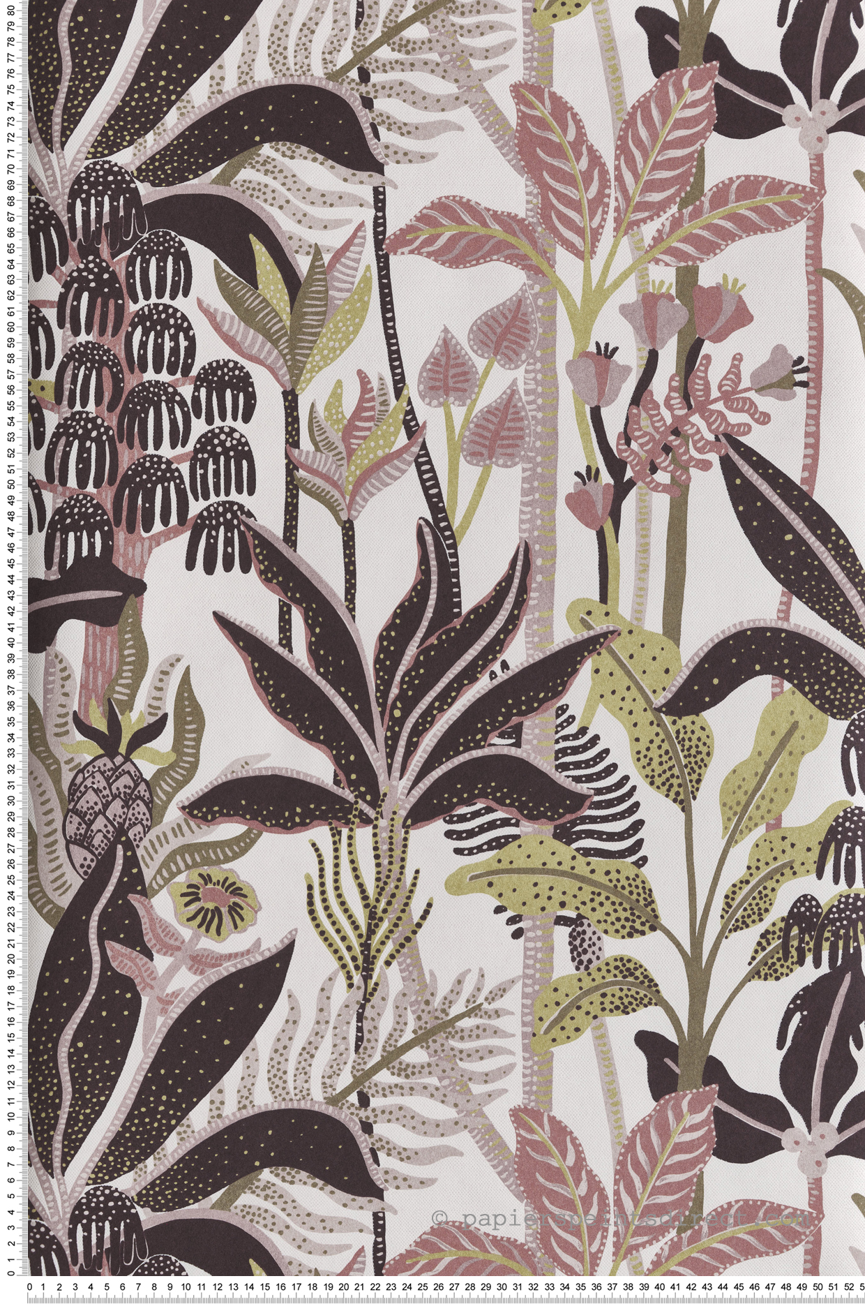 Papier peint Jungle Tropicale José lila vert - Havana de Masureel | Réf. MAS-HAV003