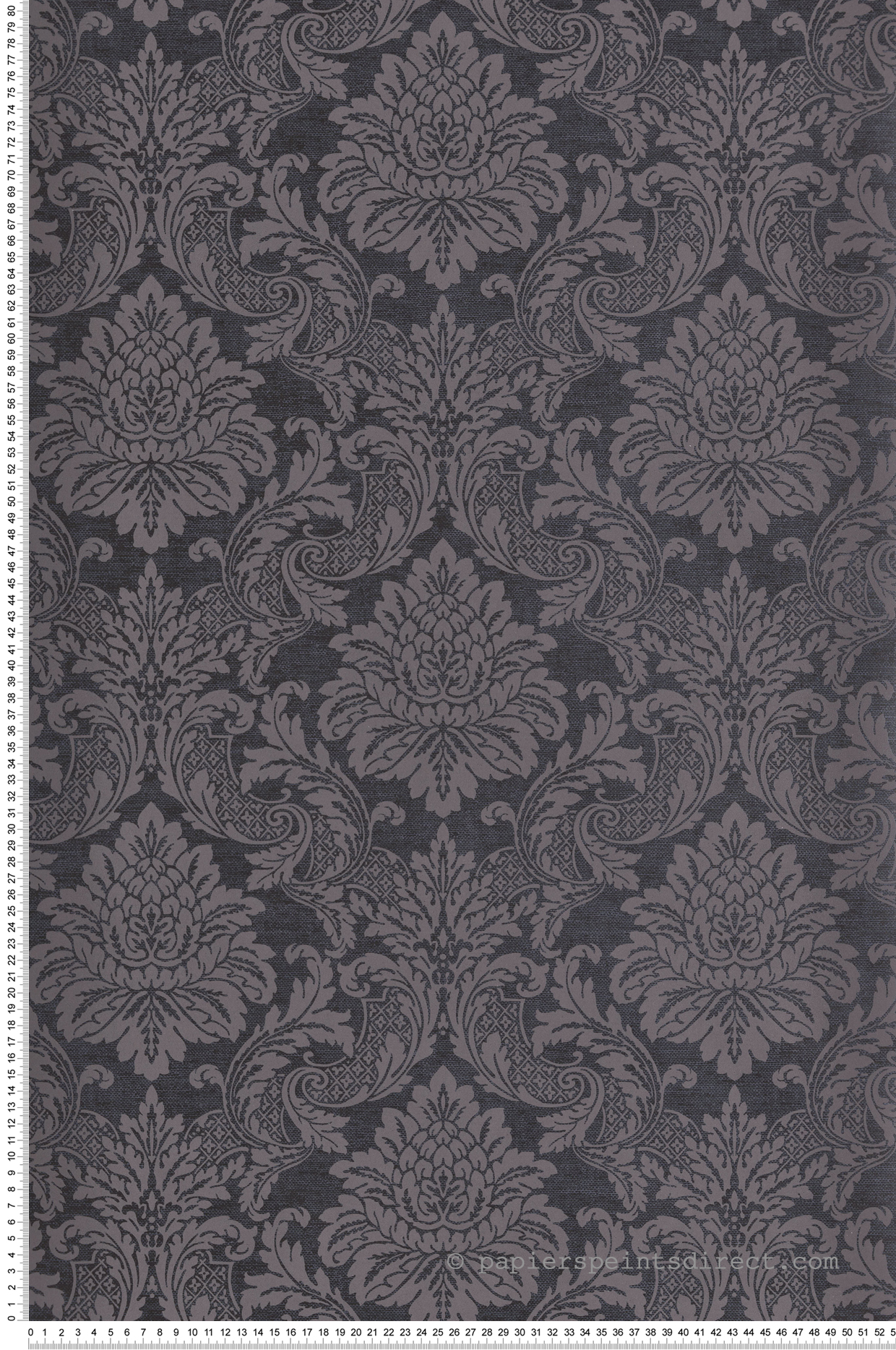 Papier peint Médaillon Baroque ardoise taupe - Othello de Masureel | Réf. MAS-OTH004