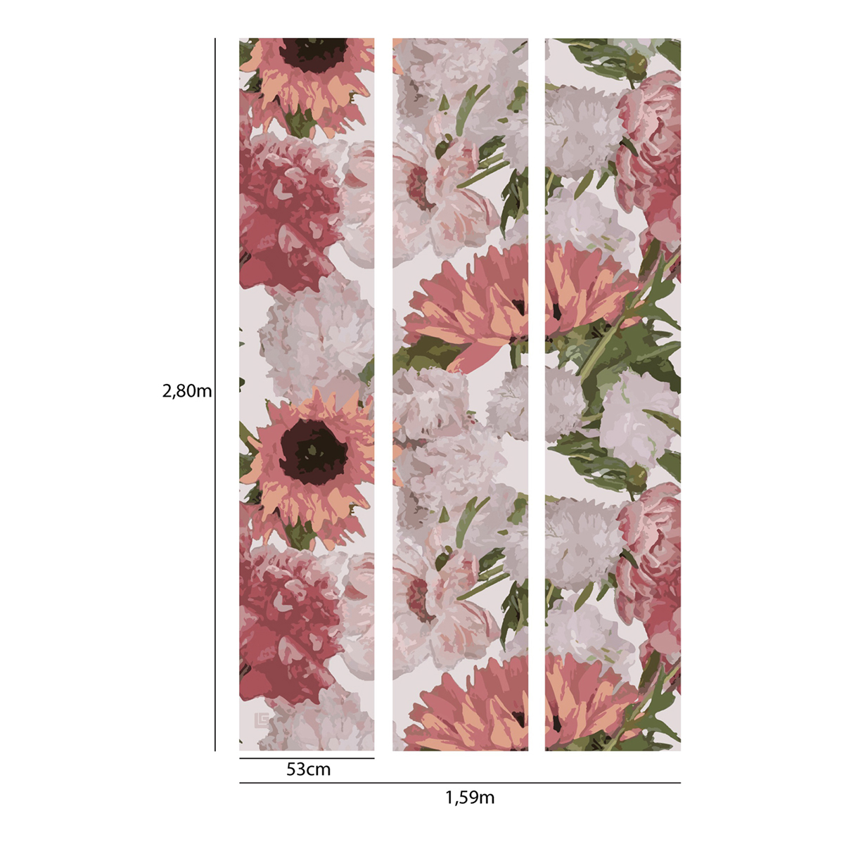 Papier peint panoramique Tournesol Fleur rose - Guy Laroche de Lutèce AMB2 | Réf. LTC-51247403