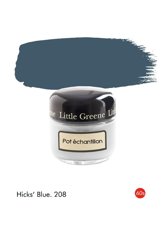 Pot échantillon Hicks’ Blue (1960s) n°208 - Finition Absolute Matt Emulsion