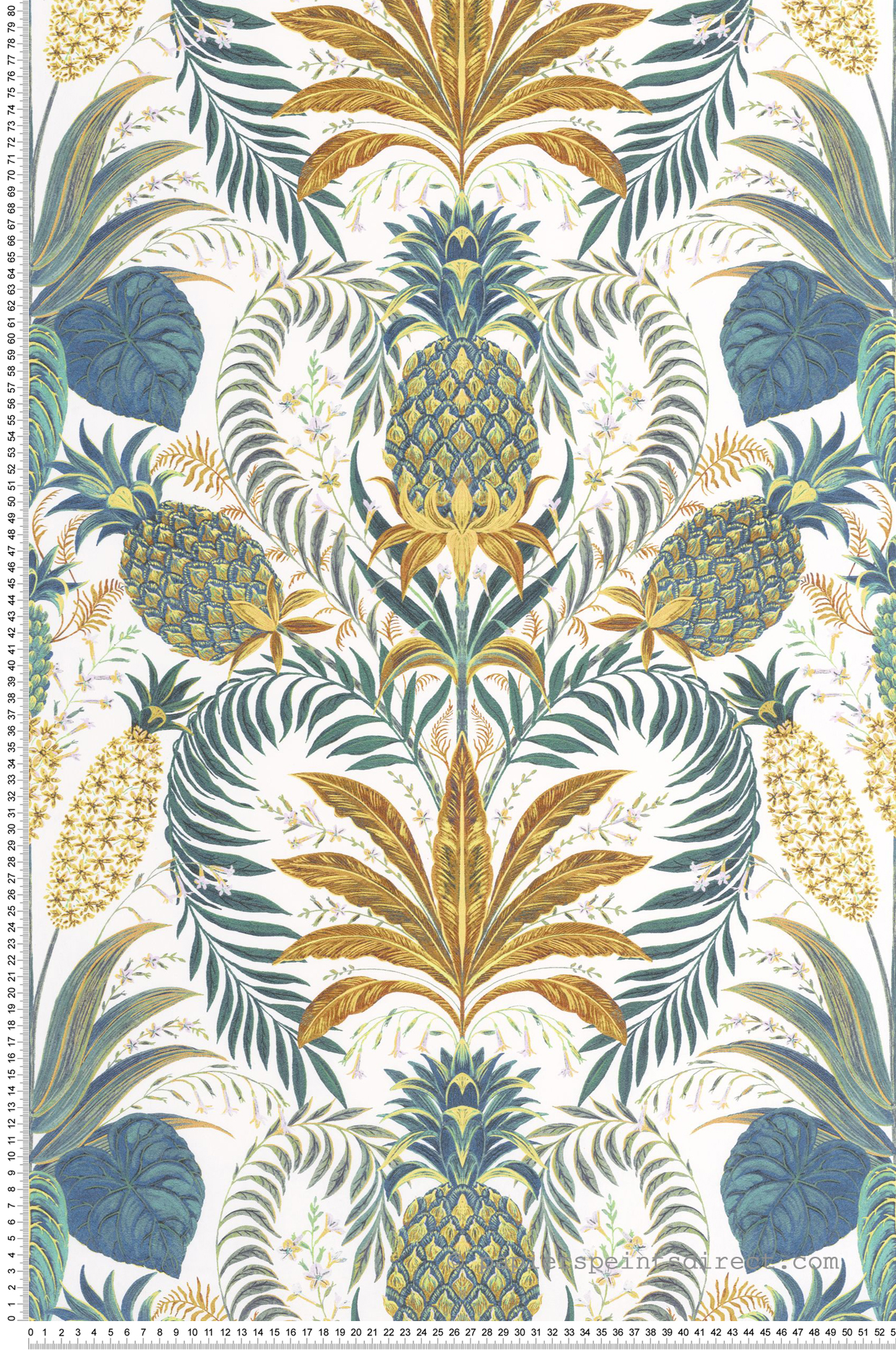 Papier peint Jungle Ananas Samba bleu canard - Rio de Casadéco | Réf. RIOC201827203