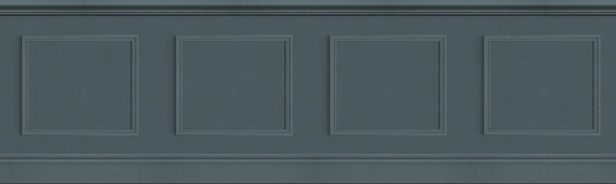 Papier peint Soubassement Bibliothèque Moulure Régulière bleu pétrole- Galons et Frises de Casadéco AMB4| Réf. GAFR200466937