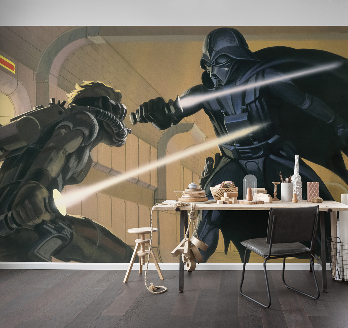Papier peint Star Wars Classic RMQ Vader vs Luke - Papier peint Panoramique Komar