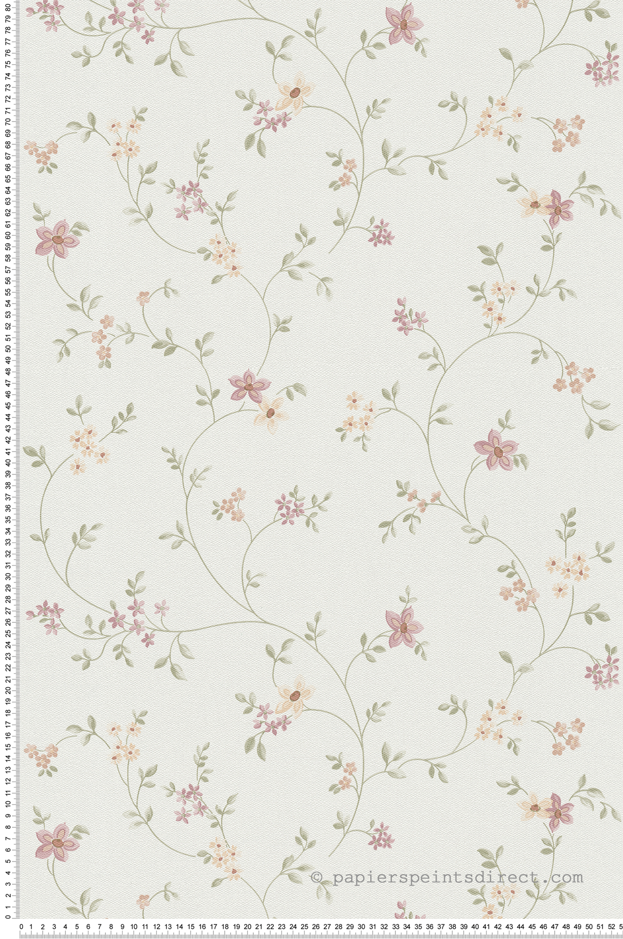 Papier peint Ramage Fleur Charme vert beige - Maison Charme d'A.S. Création | Réf. AS-937701