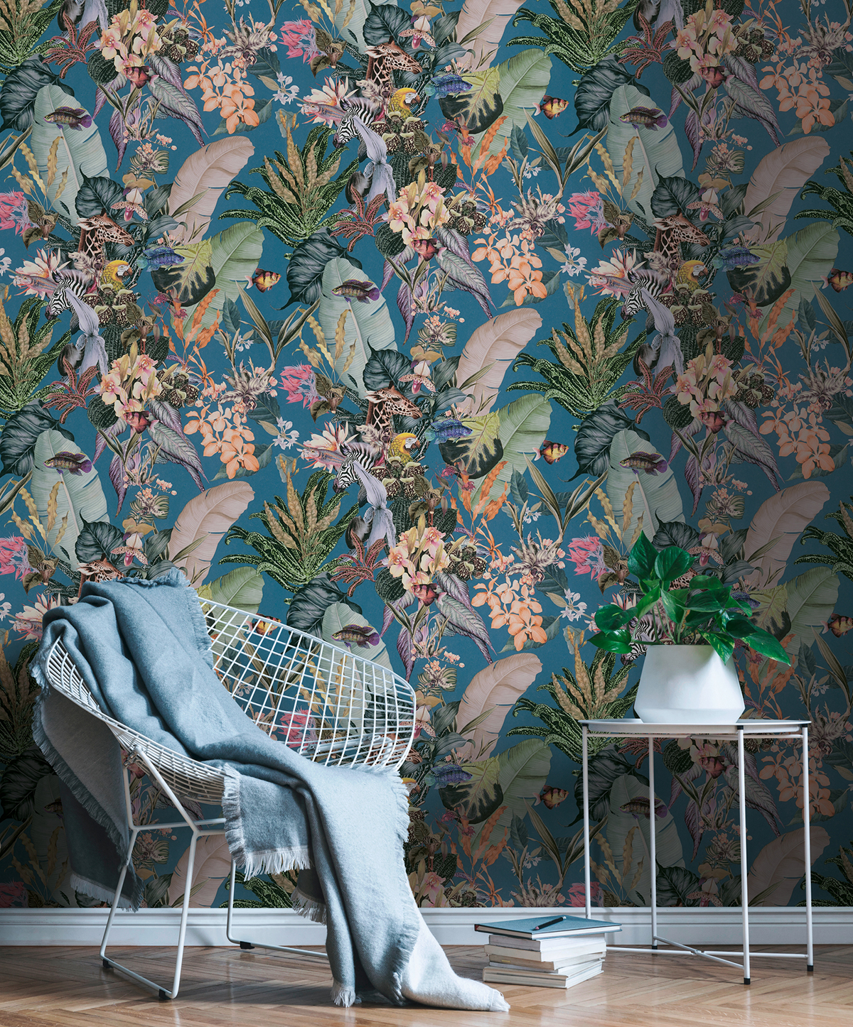 Papier peint Tropical et Animaux vert canard - Dream Flowery de Architects Paper | AMB Réf. 38176-4