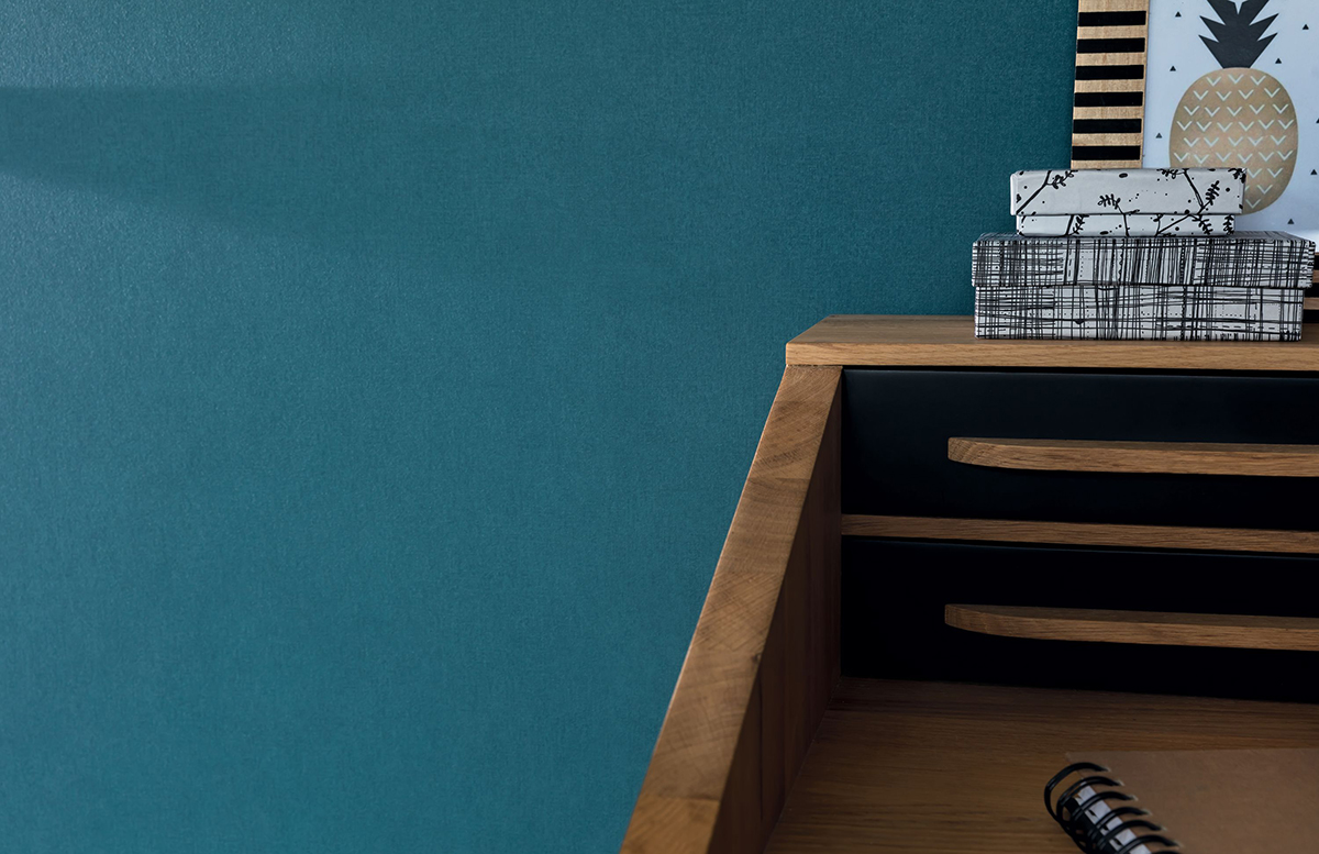 Papier peint Uni bleu canard - Nos Gravures de Casélio | Réf. NGR64526060