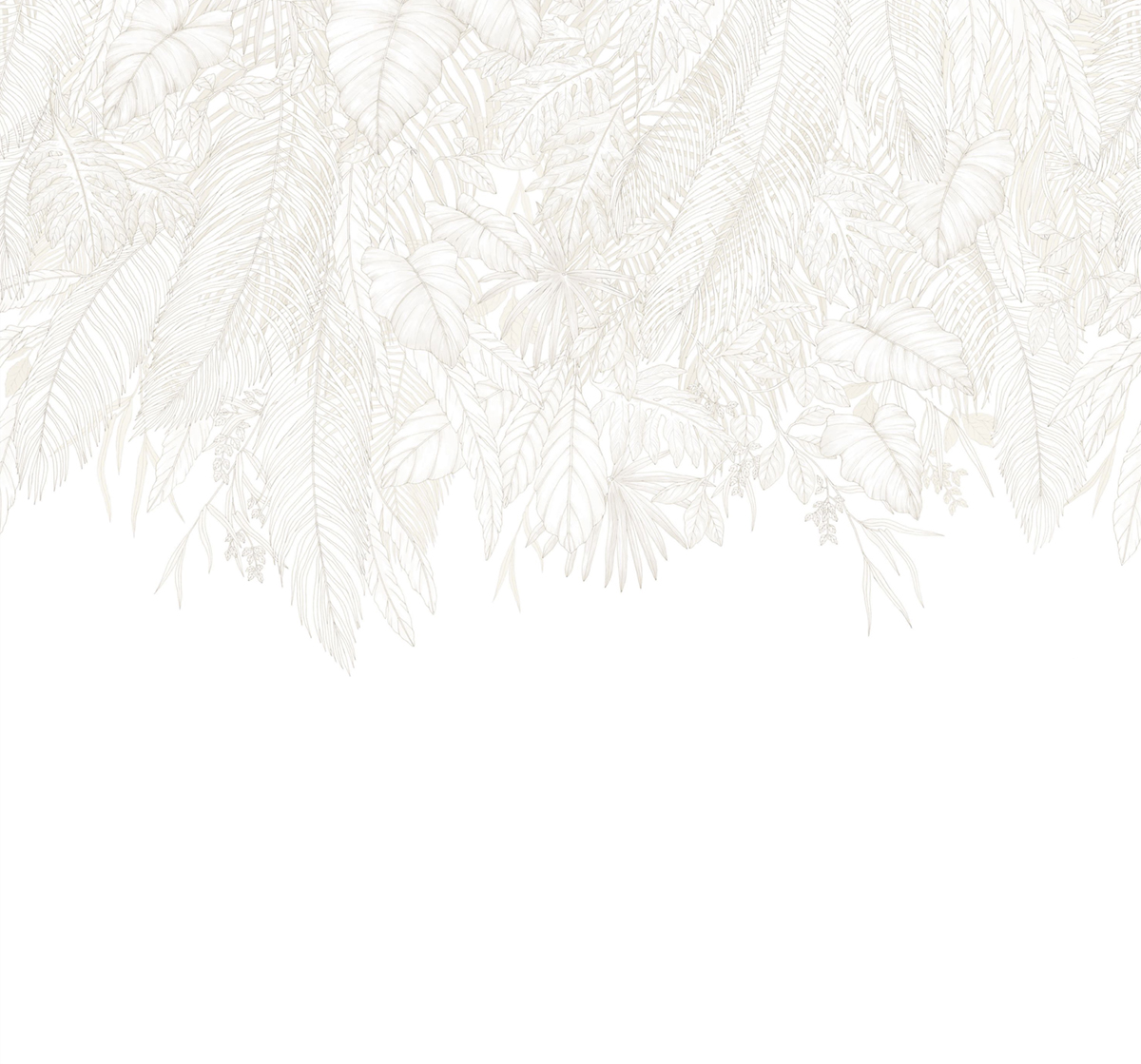 Papier peint Panoramique Jungle Tropicale Descendant blanc 300X280 - Moonlight 3 de Casélio | Réf. MNL3107260008