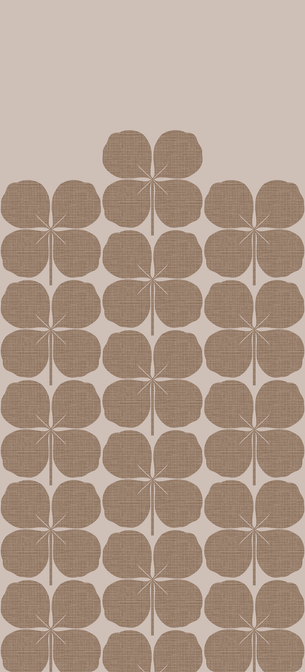 Papier peint panoramique Trèfle à 4 Feuilles Bonheur Ocre A - 1/2/3 - Isidore Leroy