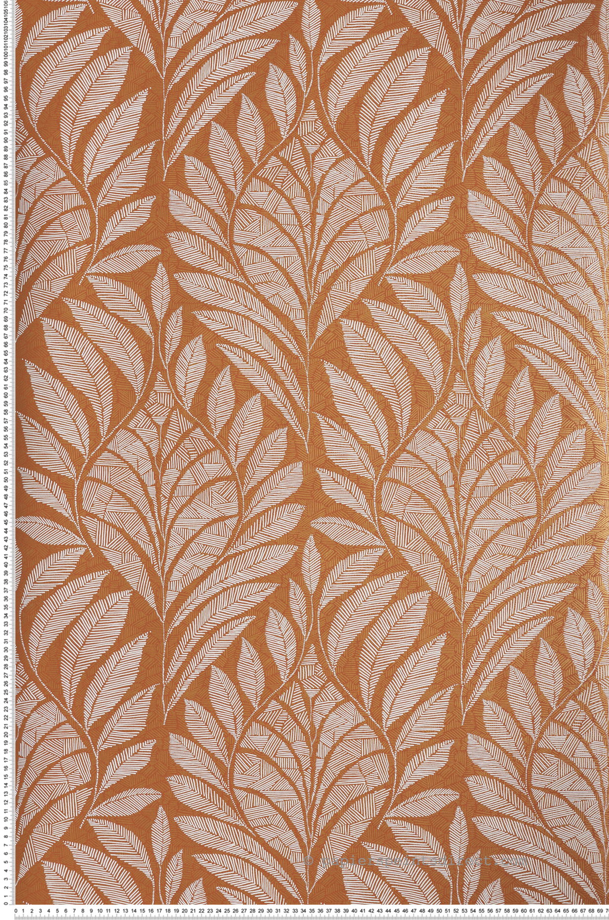 Papier peint Feuillage Gustav terre de sienne - Printemps Viennois de Casamance | Réf. CAS-74770508