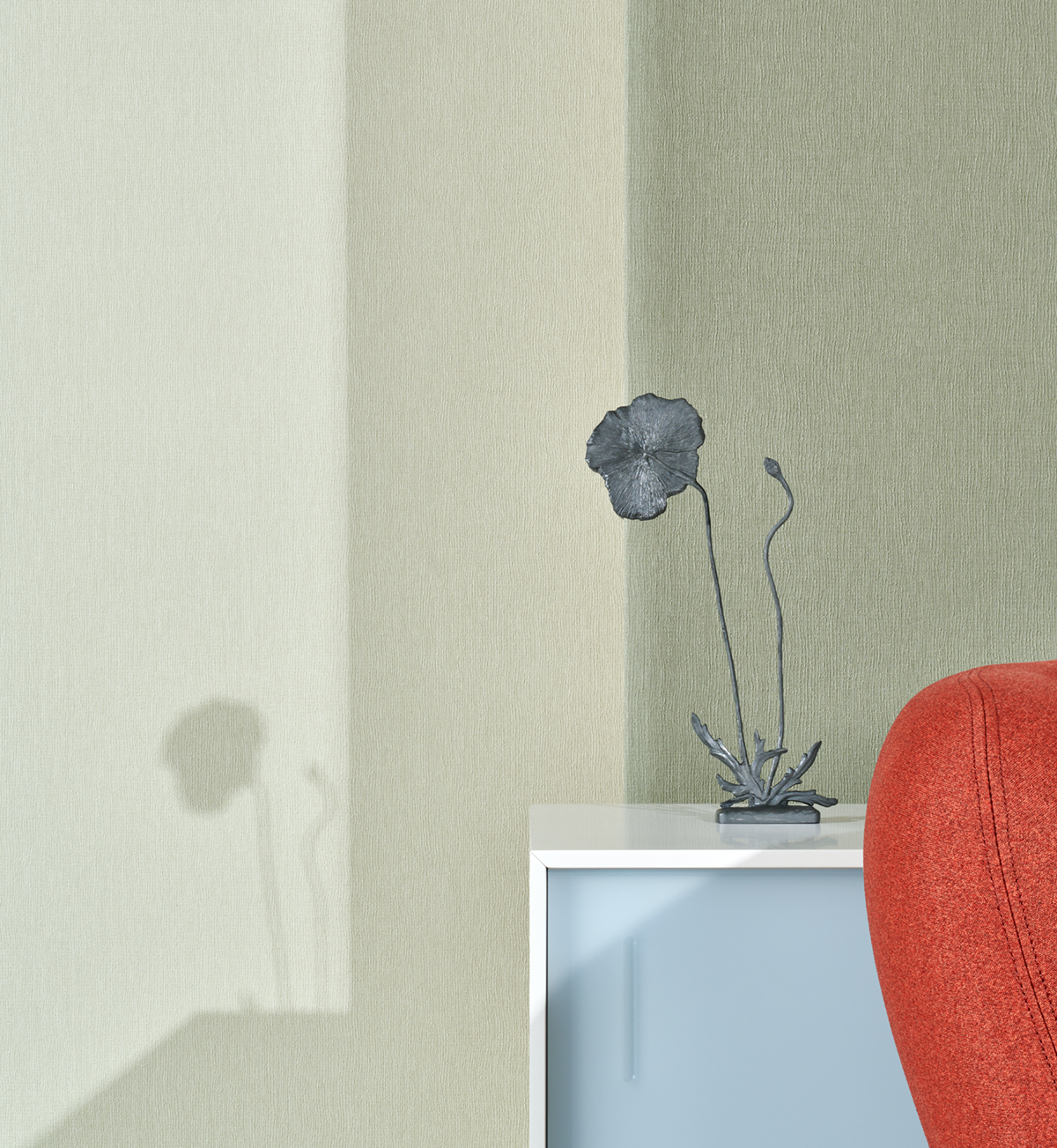 Papier peint Uni Effet Gaze vert pâle - Picto de Lutèce | Réf. LTC-PIC415