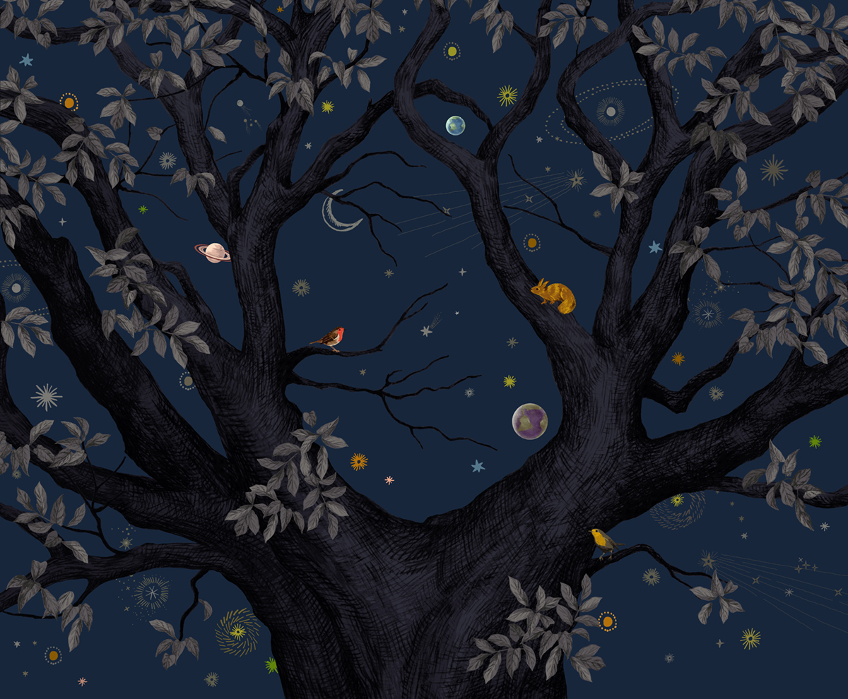 Papier peint panoramique Arbracadabra - Nuit 8 lés - Isidore Leroy