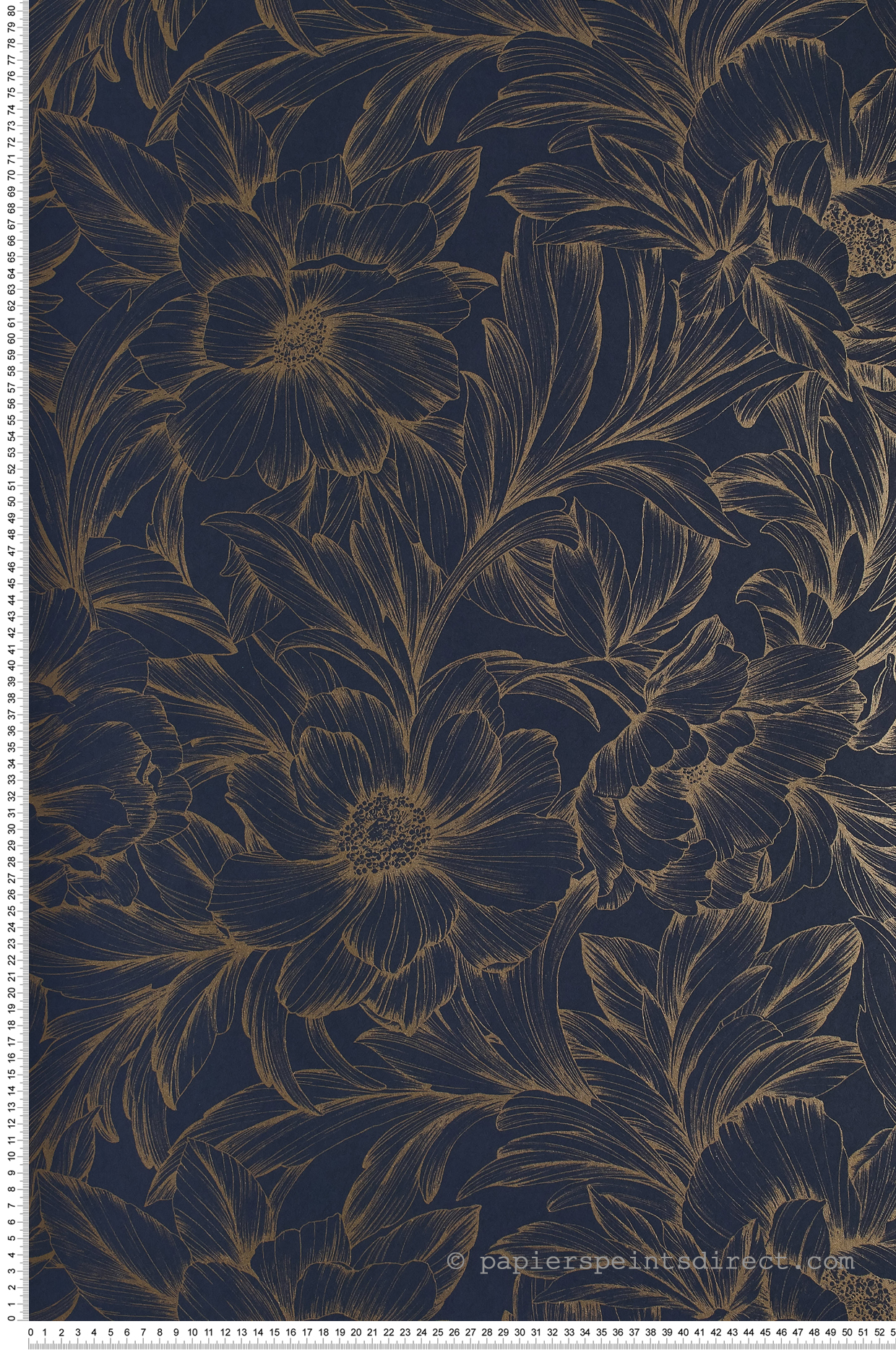 Papier peint Pivoines bleu - Florescence de Casadeco | Réf. FLRE82356515
