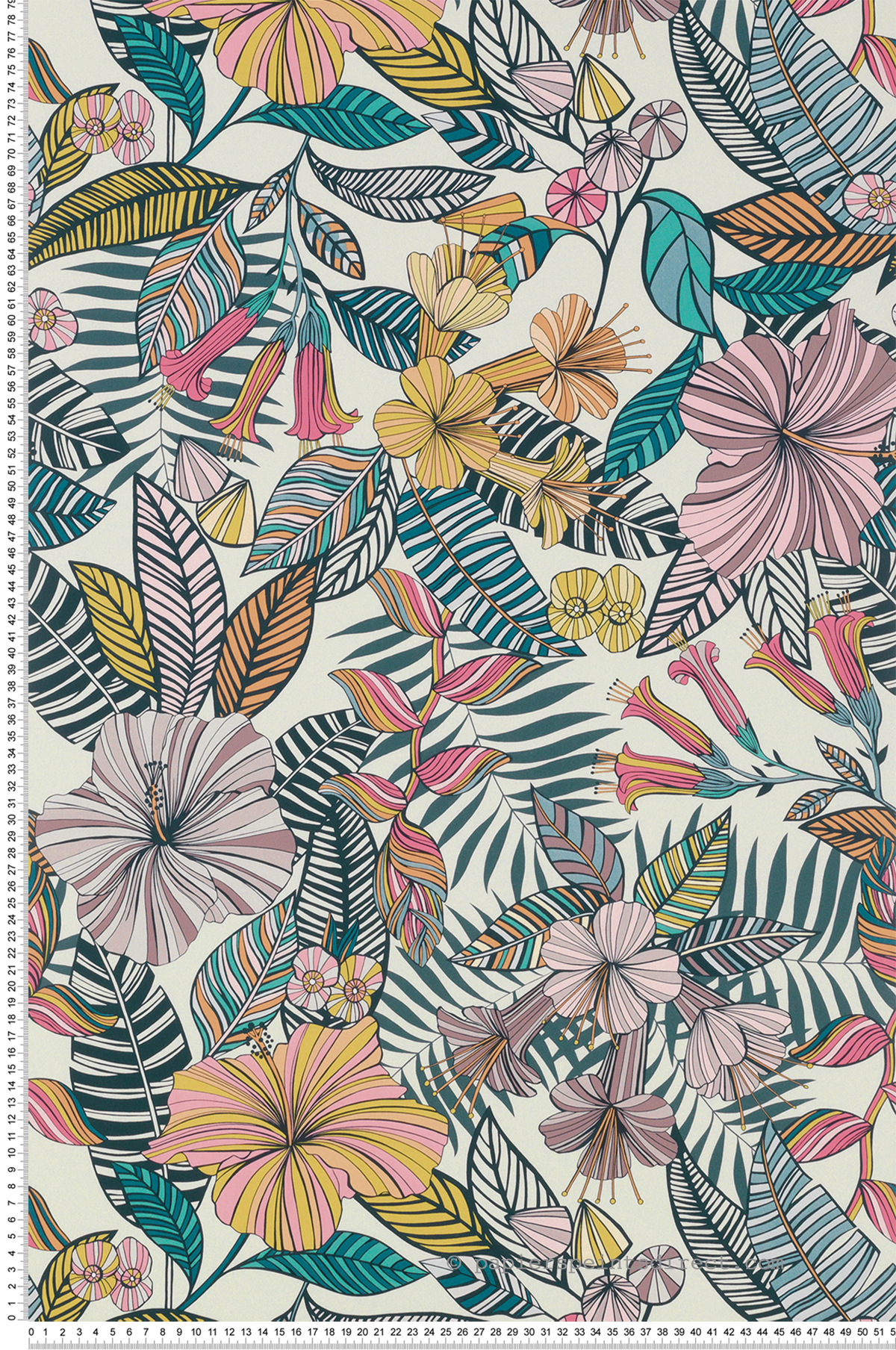 Papier peint Fleurs et Feuillages Valdemossa rose et jaune - The Wallpaper Collection de Matthew Williamson | Réf. OSB-W7260-01