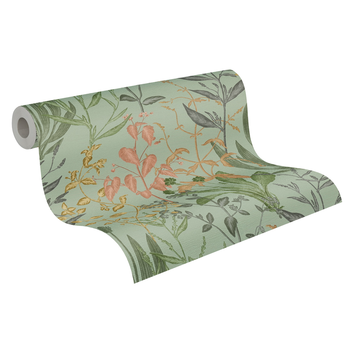 Papier peint Botanique Aquarelle Herbes vert d'eau - Vibes & Styles d'A.S. Création AMB7| Réf. AS-790093