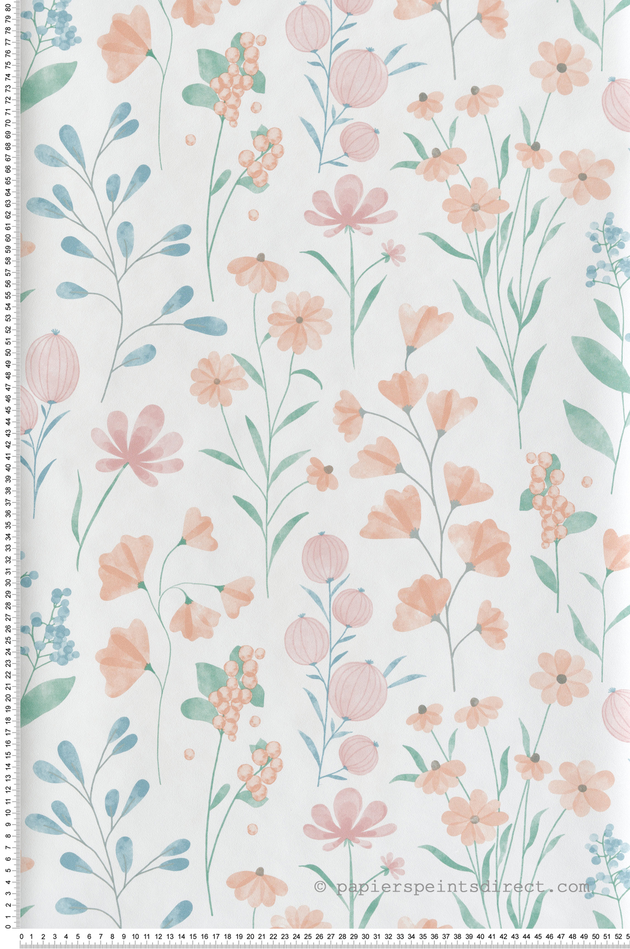 Papier Peint Floral Candy Doux orange - Flora d'Ugépa | Réf. UGP-M88305