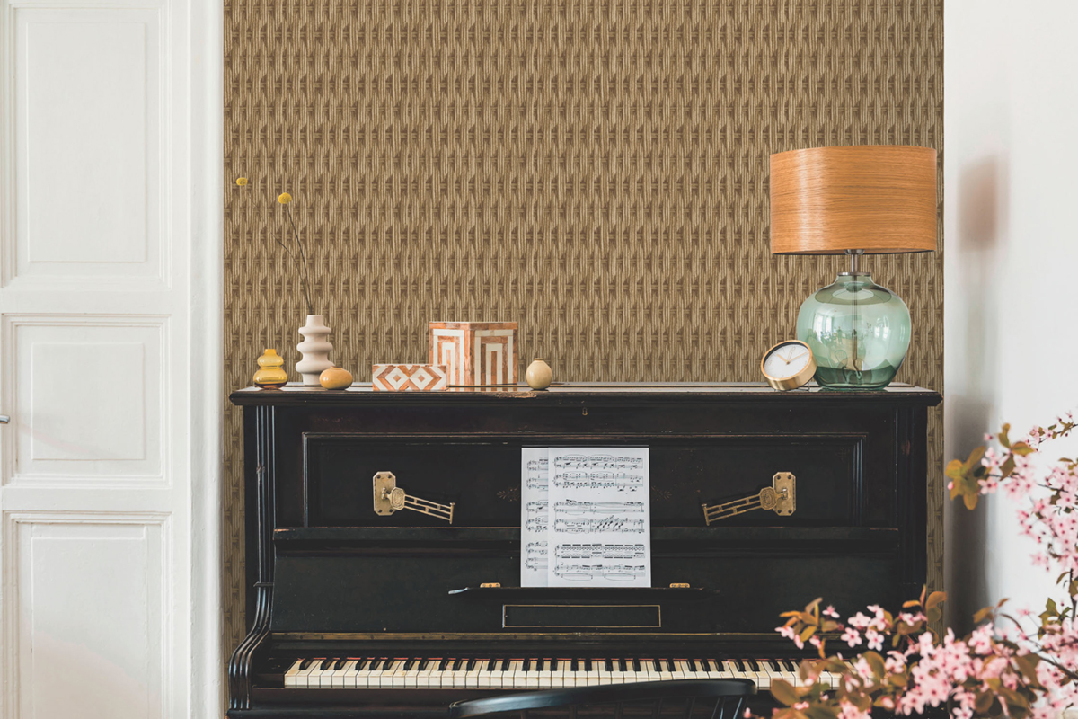 Papier peint Osier Tressé Louis beige paille - Villa Rosalie de Lutèce | Réf. LTC-51224117