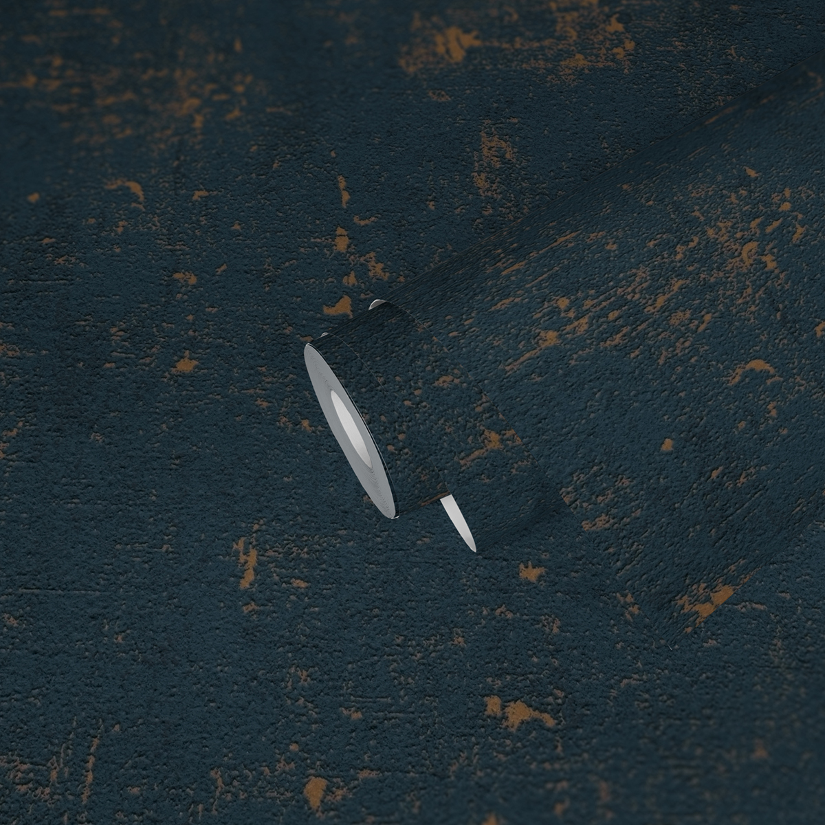 Papier peint Faux Uni Vintage marine or cuivré - Jade 2 d'A.S. Création AMB3 | Réf. AS-395139