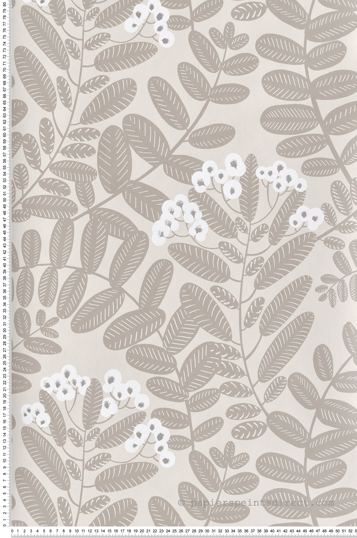 Papier peint Feuillage Fleuri Bodie beige lin - Mysa de Masureel | Réf. MAS-YSA001