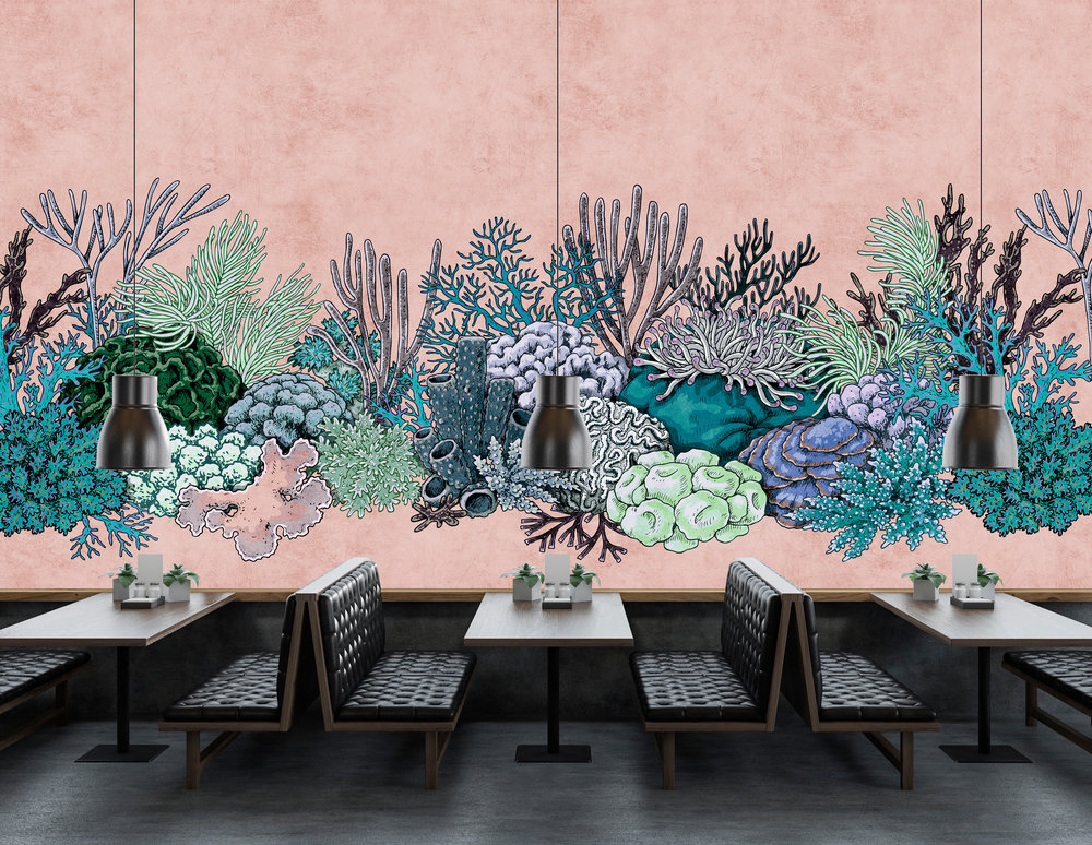 Papier peint panoramique Coraux marins Octopus's garden 2 AMB - Référence DD114272 - Intissé 200g/m2 - Standard 500 x 270